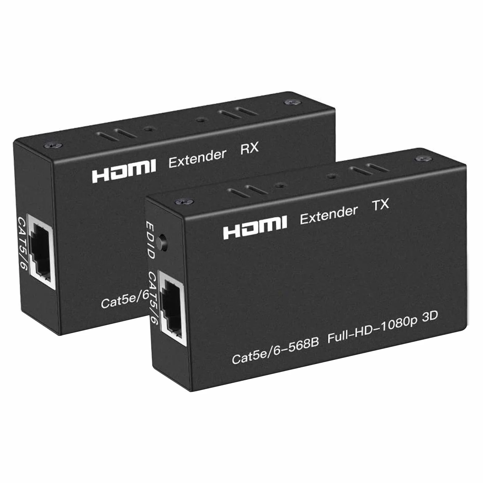 Przedłużacz HDMI 200 ft HDMI na RJ45 Ethernet przez kabel Cat5e/Cat6 Transmisja nadajnika HDMi obsługuje 1080P 3D HDCP EDID POC (wymaga zasilania tylko dla nadajnika)