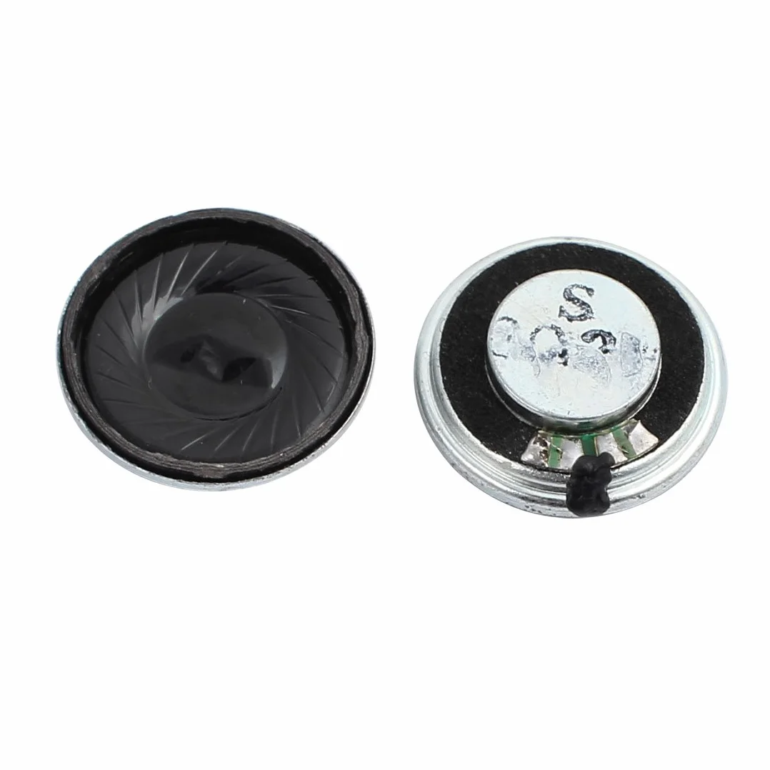 Aexit 2szt 23m_m Dia 8 Ohm 2W Metalowa obudowa Ultra-cienki wewnętrzny mini głośnik magnetyczny(2Pcs 23 mn Dia 8Haut-parleur magnétique interne ultra-mince en coquille en métal Ohm 2W
