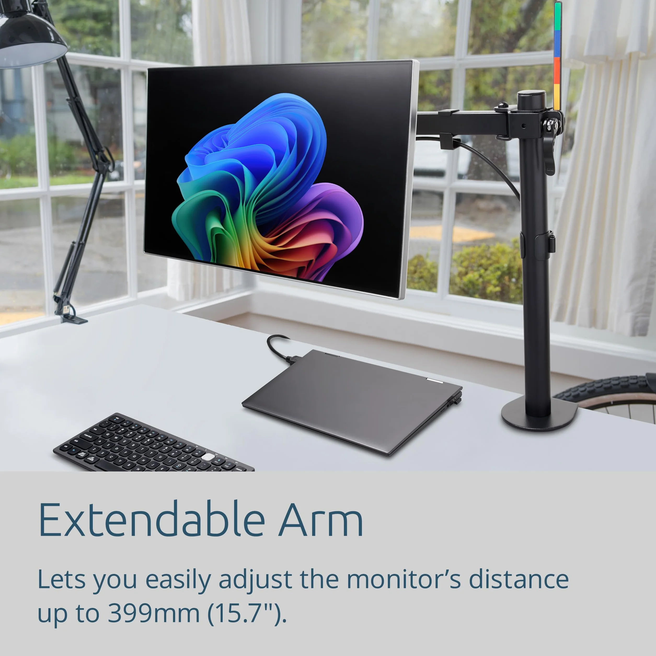 Kensington, Długie Ramię SmartFit® Ergo do Jednego Monitora, Kolor Czarny (K55408WW)