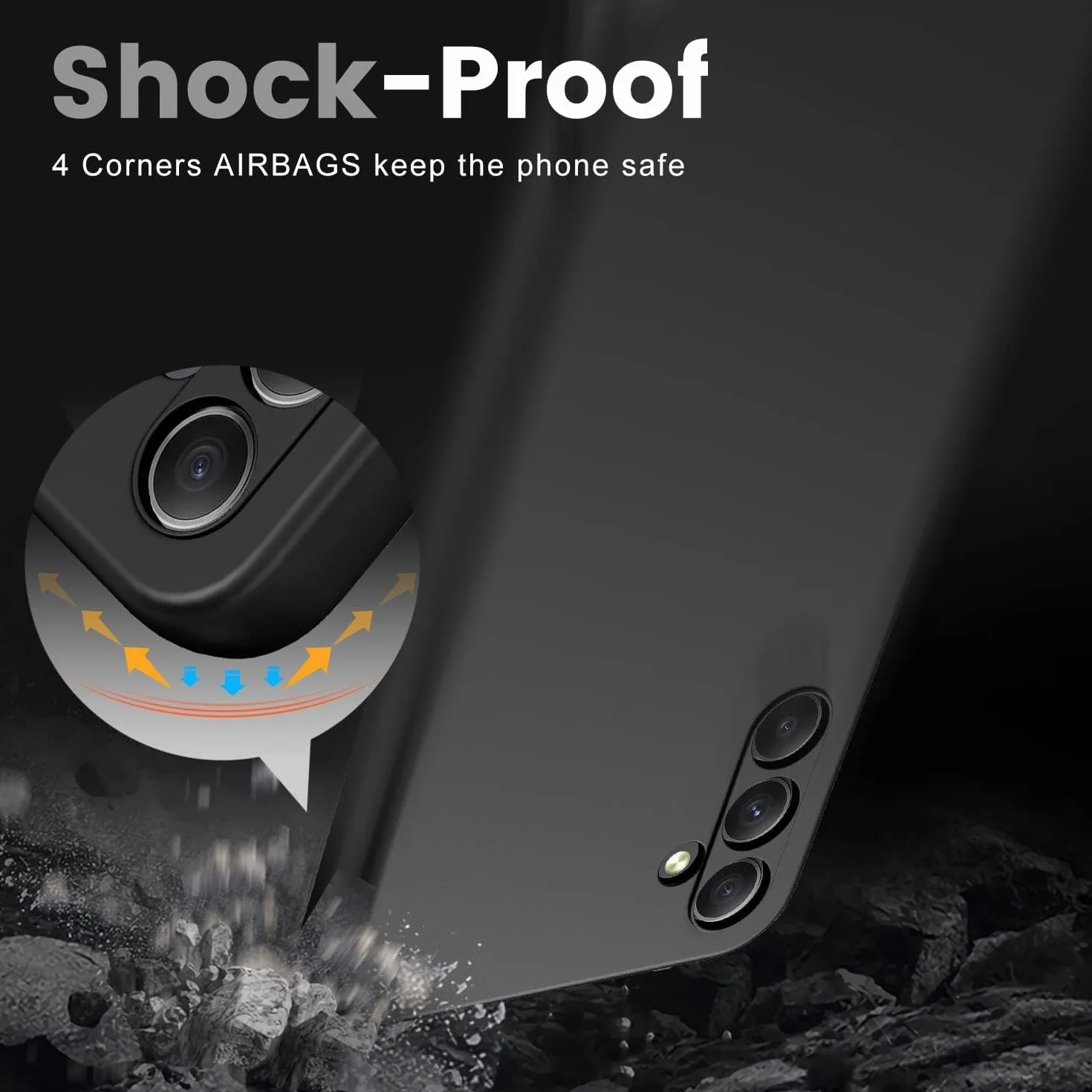 New&Teck Etui do Samsung Galaxy A54 5G + 2 osłony ekranu ze szkła hartowanego, miękkie silikonowe etui z TPU, osłona ze wzmocnionymi narożnikami, przezroczysta ochrona (czarne)