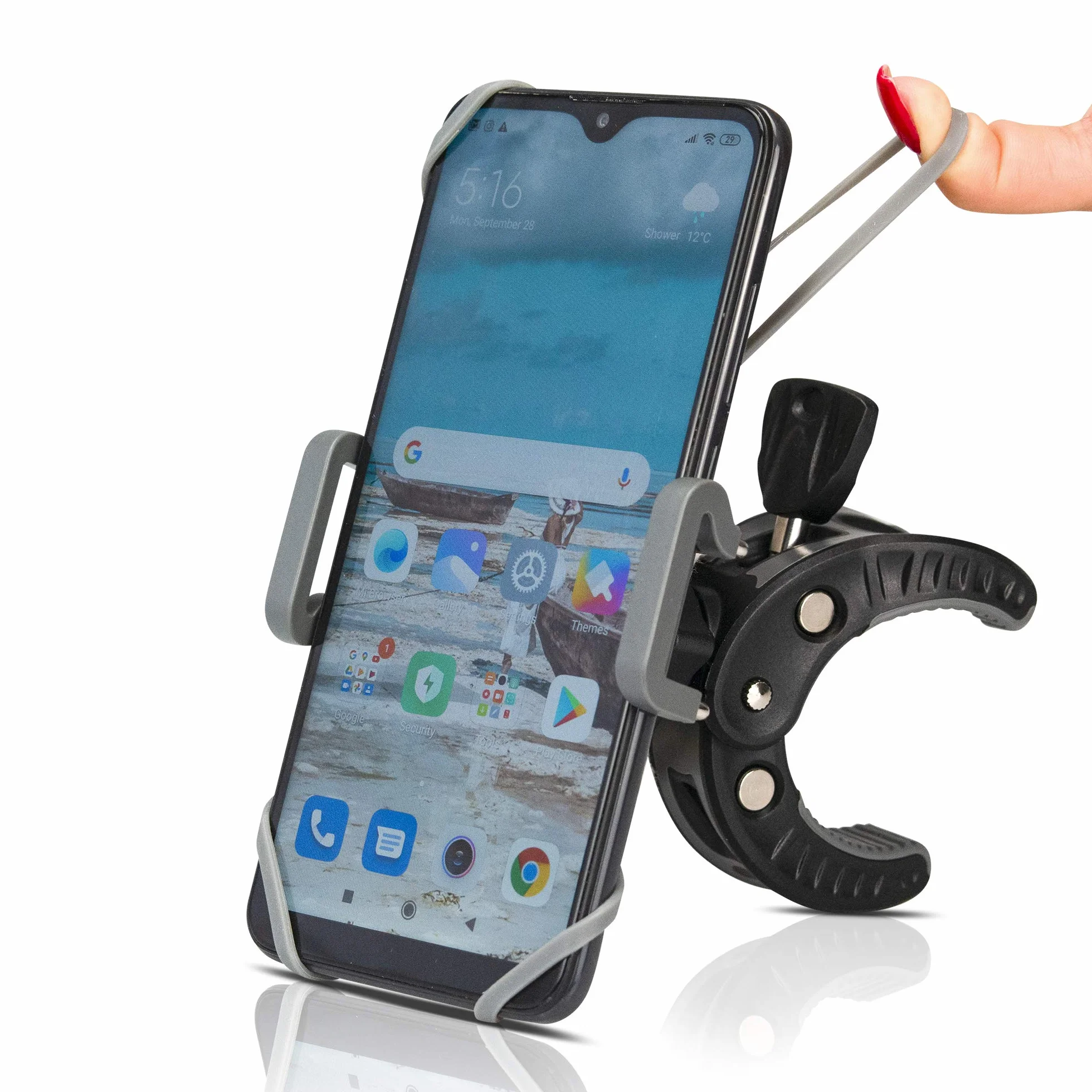 Uchwyt na telefon, wózek na zakupy, uchwyt na rower golfowy, do motocykla, skutera, ATV, łodzi, roweru spinningowego, uniwersalna kierownica rowerowa, iPhone, zacisk ogniwowy