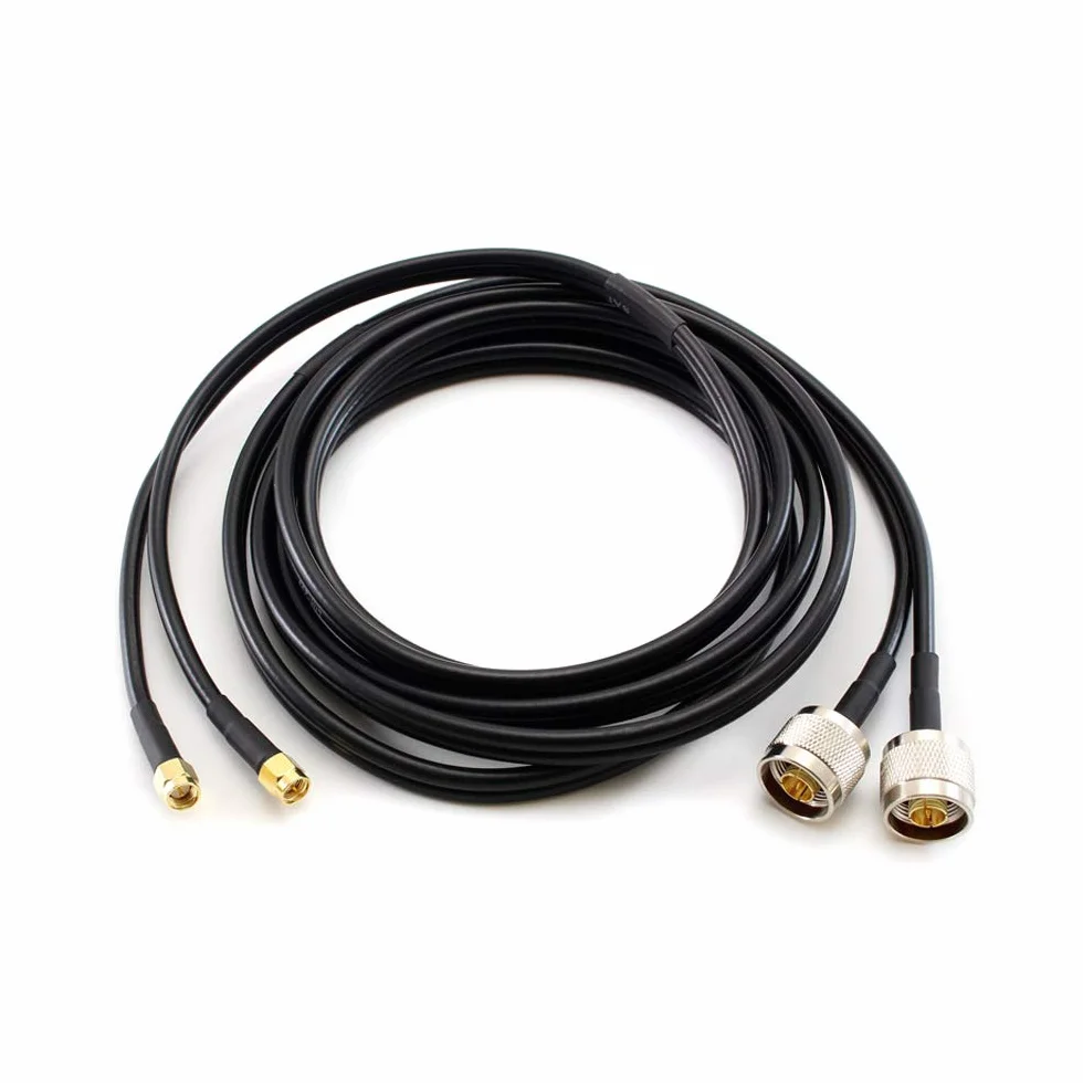 MAO5GV1 antena 5G z zyskiem mocy 9dBi – w zestawie 10 m Twin kabel antenowy – uniwersalny do połączeń danych 5G i LTE, wielopasmowa antena okrągła, odporna na warunki atmosferyczne (stopień morski)