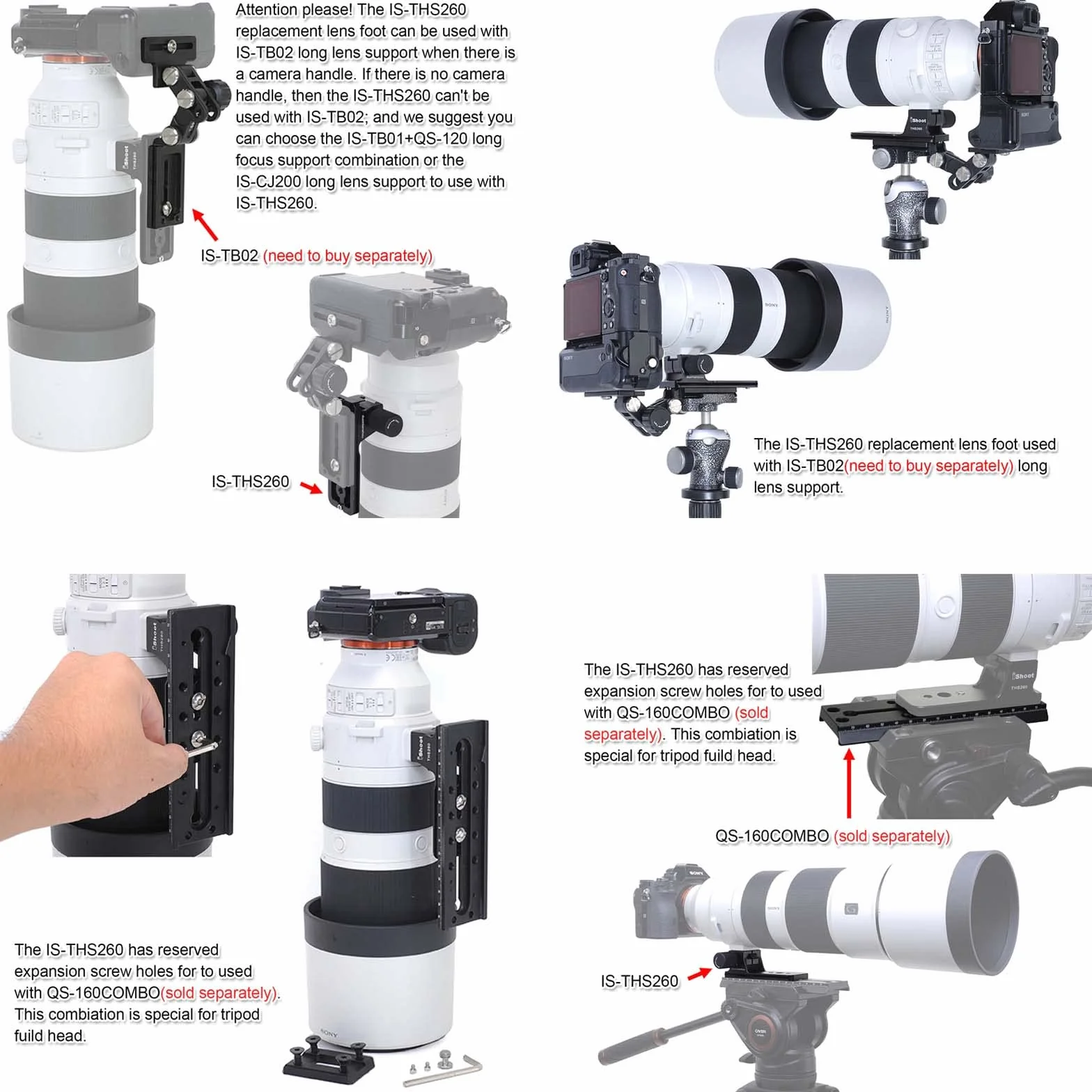 Podstawa mocująca obiektywu Zamiennik nóżka statywu Pierścień mocujący kompatybilny z obiektywem Sony FE 200-600mm f/5.6-6.3 G OSS Lens SEL200600G, uchwyt wspornik obiektywu z szybkozłączką Arca-Swiss