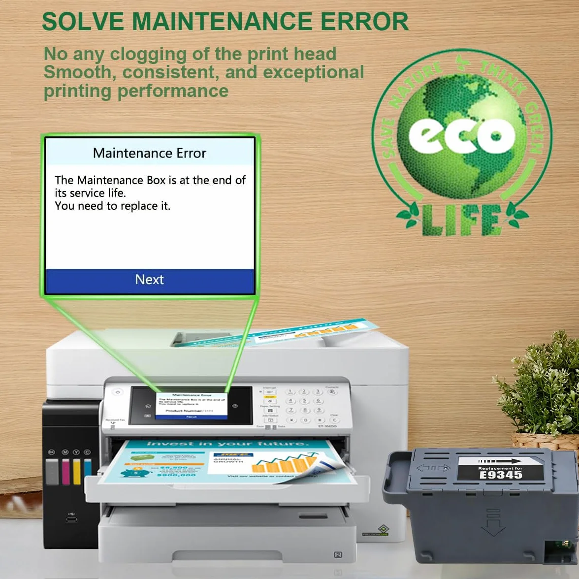 C9345 pojemnik do pielęgnacji atramentu regenerowany do drukarki EcoTank Pro ET-5880 ET-5850 ET-5800 ET-16600 ET-16650 Workforce Pro WF-7820 WF-7840 ST-C8000