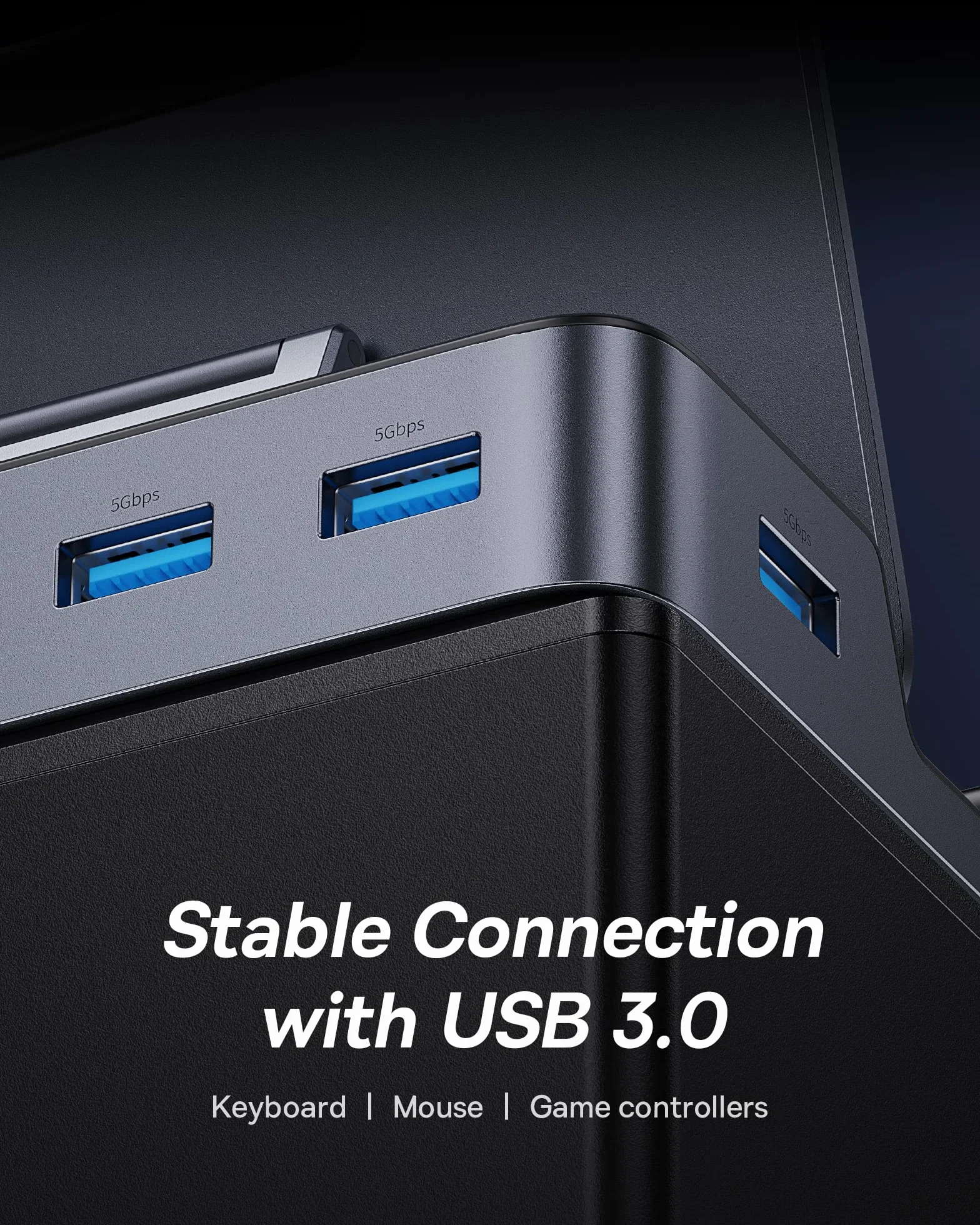 Baseus Stacja dokująca Steam, stacja dokująca 6 w 1 do pokładu Steam, USB C z HDMI 4K przy 60 Hz, 3 porty USB-A 3.0, regulowana konstrukcja stojaka i PD 100 W do szybkiego ładowania