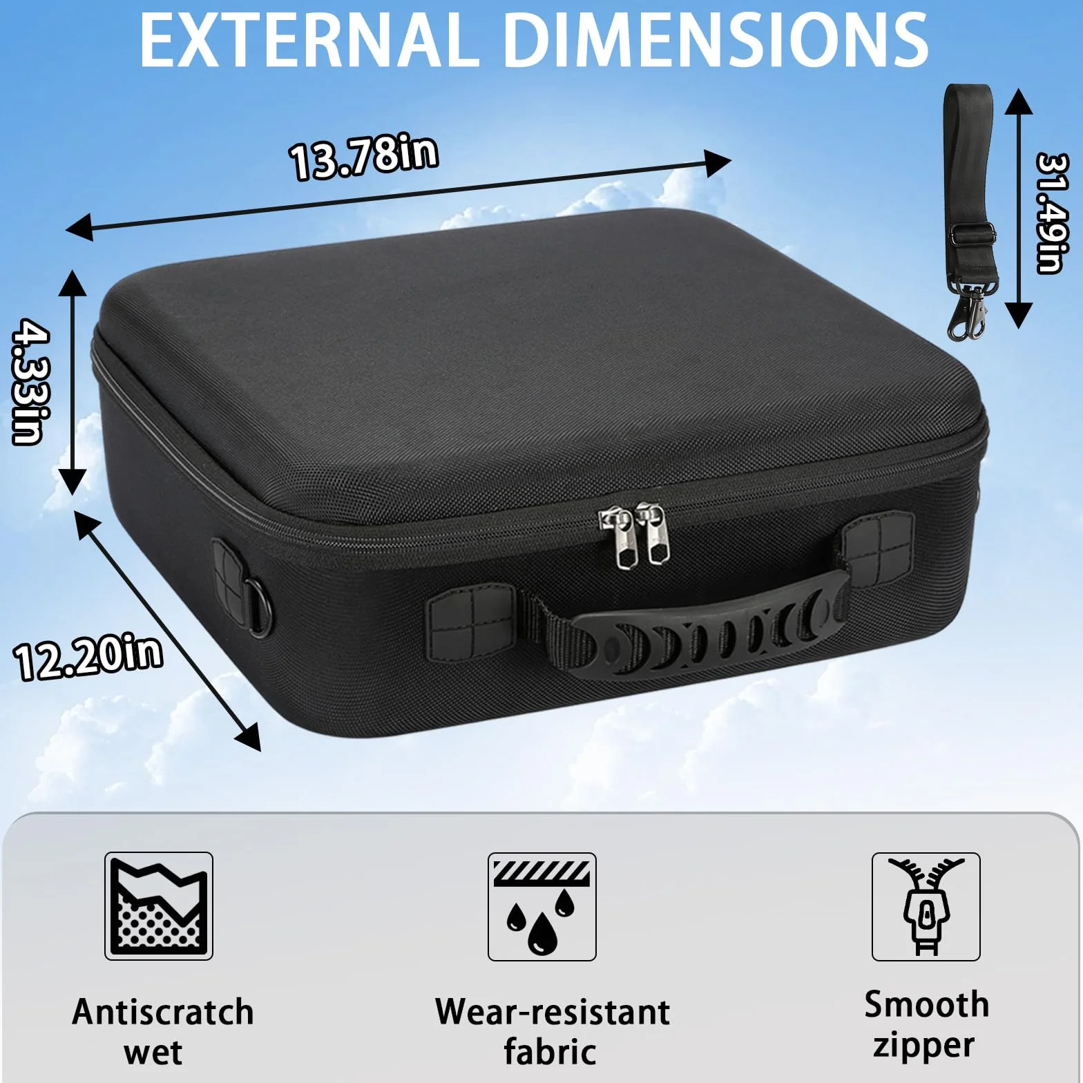 RAIACE Hard Travel Carrying Case kompatybilne z DJI Air3, DJI RC 2/ DJI RC-N2 i ich akcesoriami. (tylko walizka), czarny