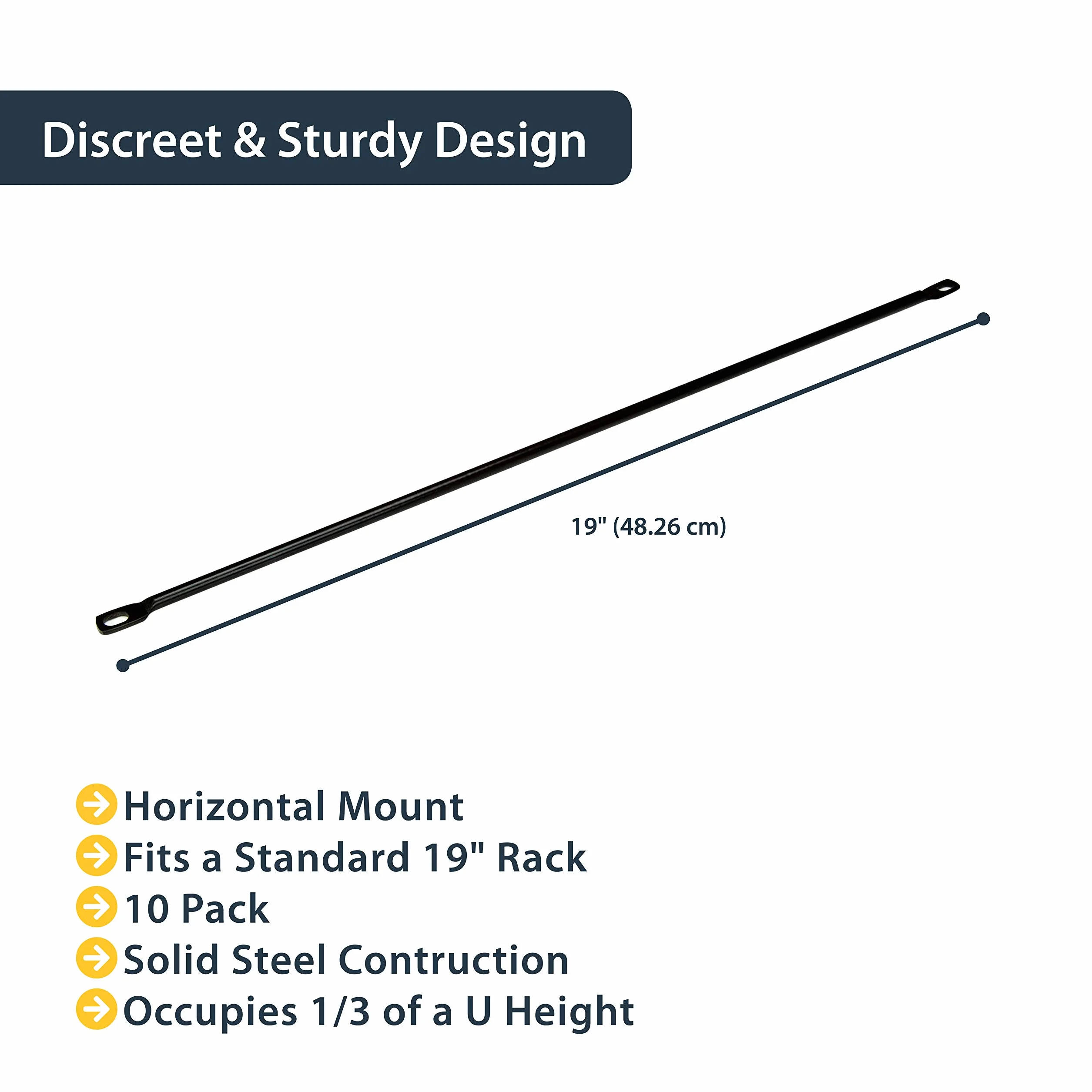StarTech.com poziomy drążek sznurowania - Zarządzanie kablami do serwerów - 45,7 cm uchwyt sieciowy organizer kabli - 10 sztuk (CMLB10)