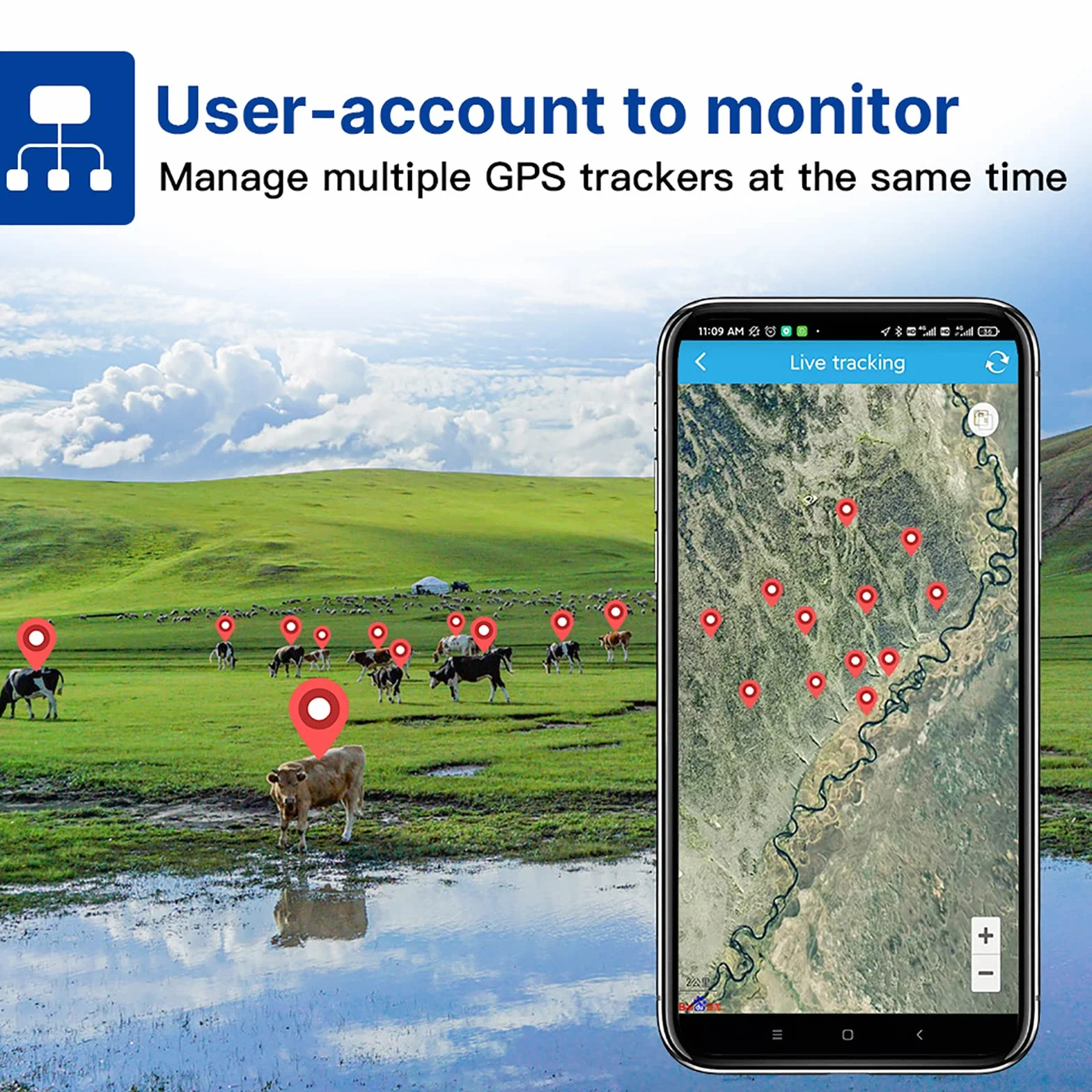 Lokalizator GPS Krów, 18000 MAh Urządzenie Do Śledzenia Bydła, Koni I Wielbłądów, Ślad Historyczny, Pozycjonowanie W Czasie Rzeczywistym, Ustawienie Zasięgu I Alarm Wibracyjny