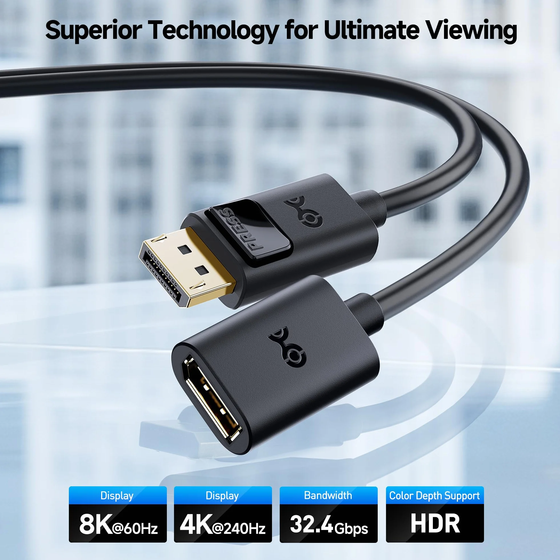 Cable Matters Kabel przedłużający DisplayPort do DisplayPort 6 stóp