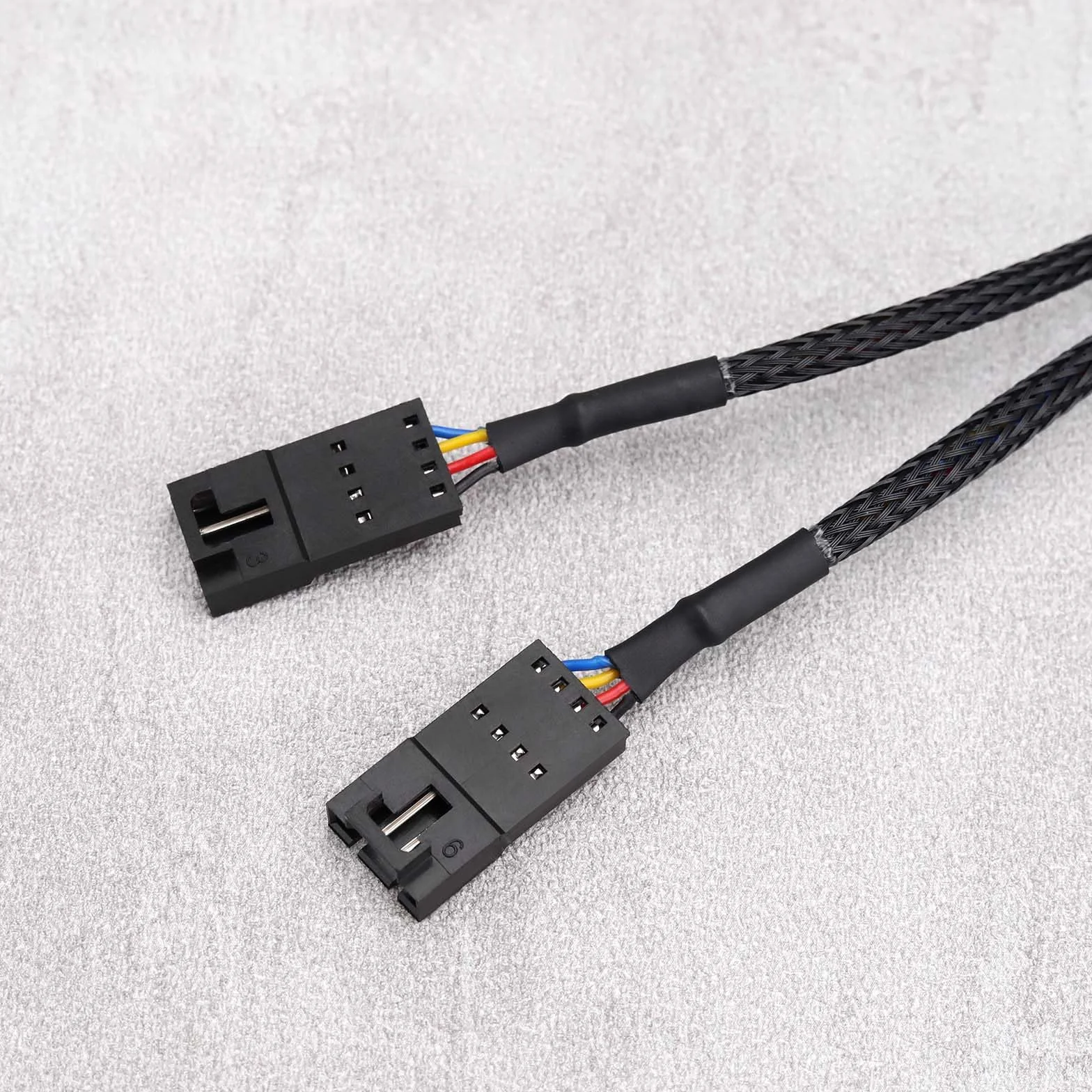 EMSea Kabel adaptera rozdzielacza wentylatora 4P żeński na podwójny 4P męski kabel koncentratora wentylatora kompatybilny z Corsair Lighting Node Pro Commander Pro Core do standardowego ARGB 3-pinowy