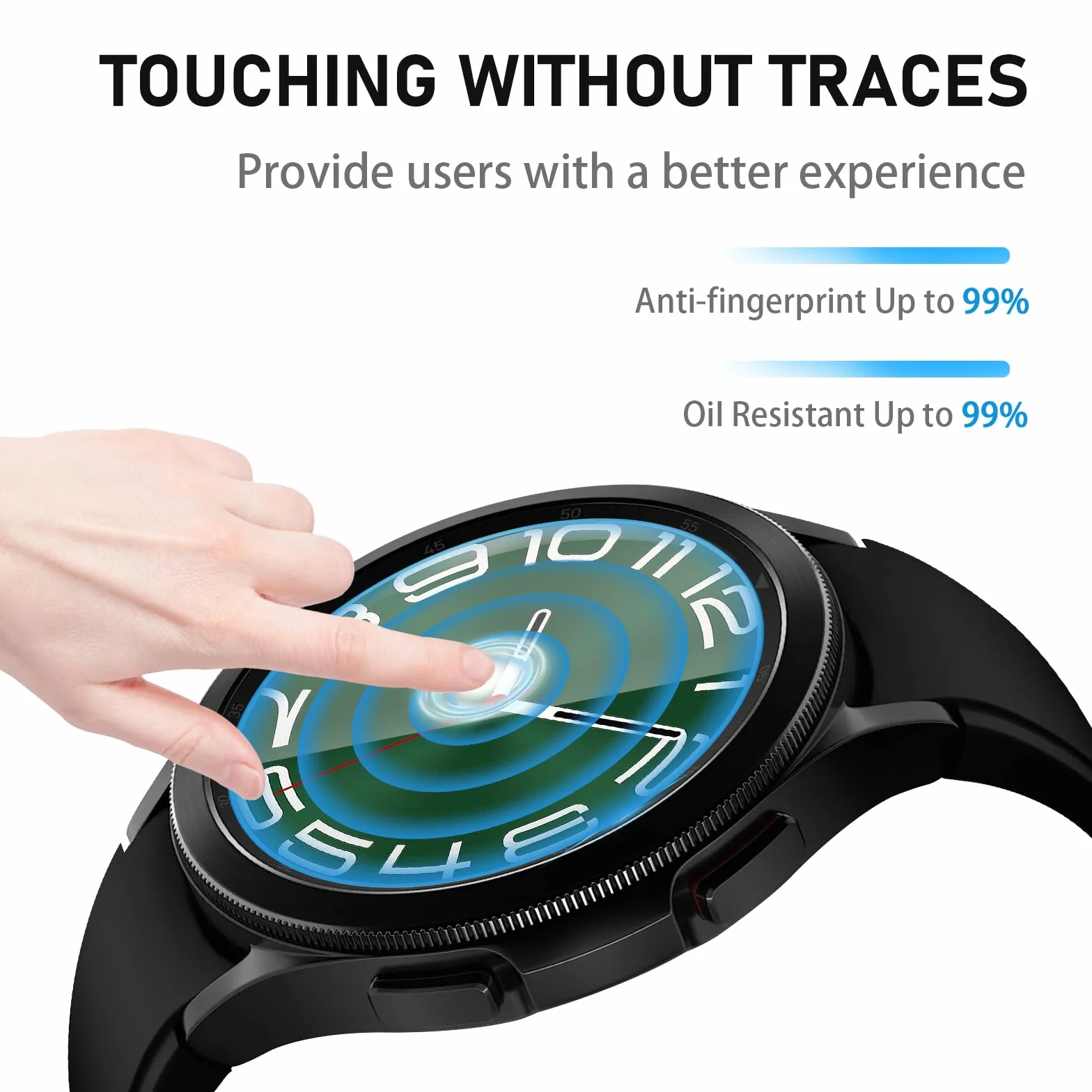 Diruite 4 Sztuki Ochraniacz Ekranu do Samsung Galaxy Watch 6 Classic 47mm,HD Szkło Hartowane Folia Ochronna do Samsung Galaxy Watch 6 Classic 47mm Smartwatch[Anti-scratch]
