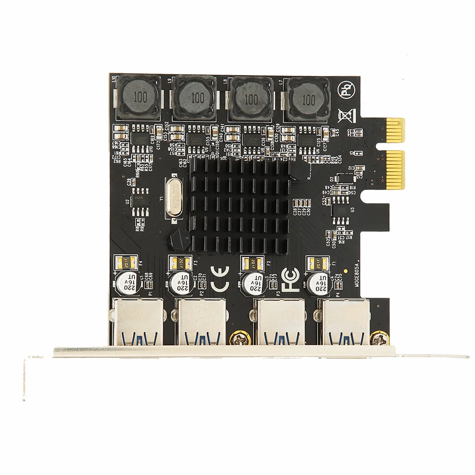 Karta Rozszerzeń PCIE na USB, Karta Adaptera 5 Gb/s 4 Porty USB 3.0 dla 7/8/10/11/XP dla Vista dla Linux Interfejs Magistrali PCI E Brak Zewnętrznego Zasilania