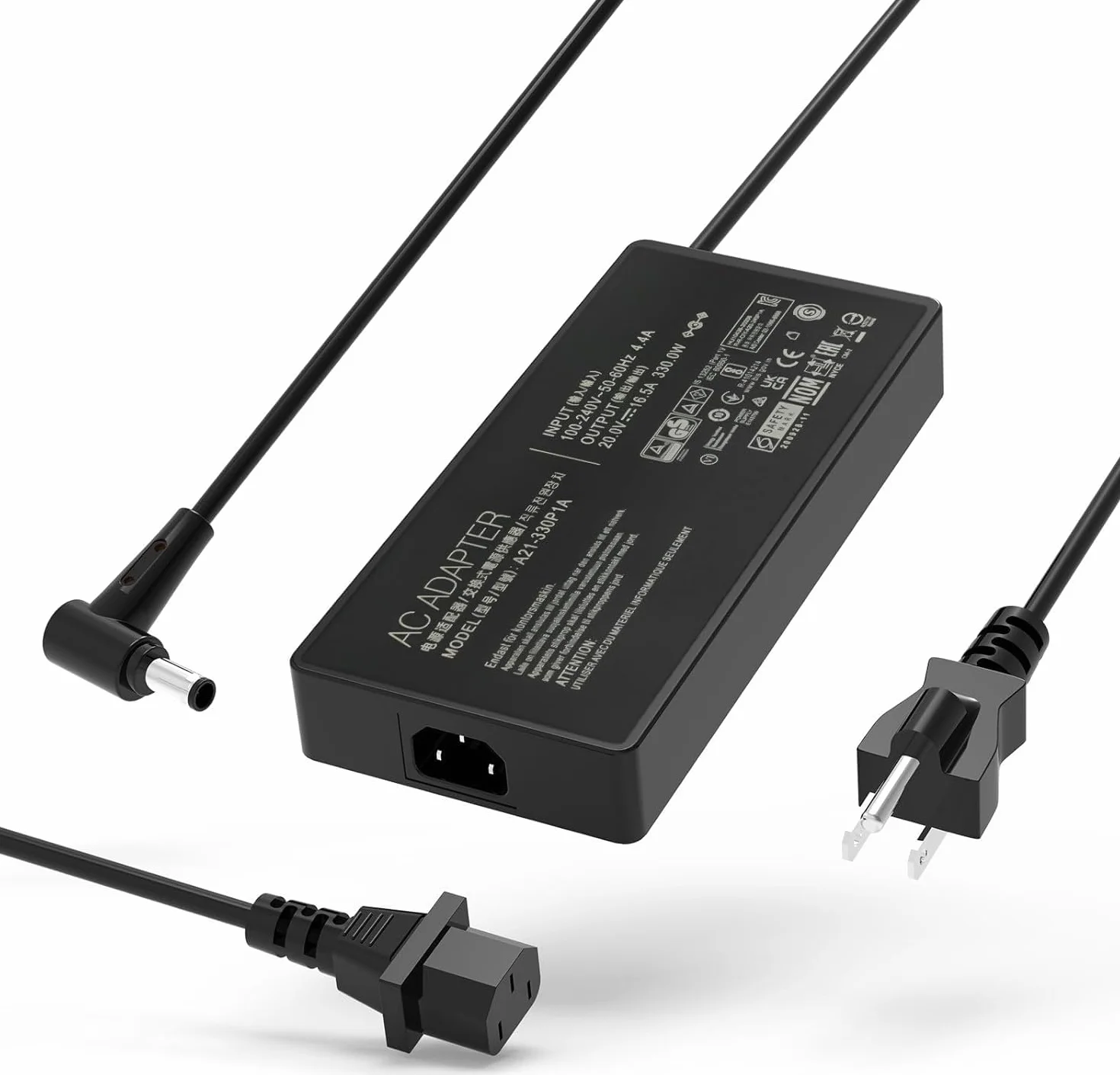Smukły zasilacz sieciowy 330 W do ASUS ROG Strix Scar 16 17 18 G18 G634JY G634JZ G733PZ G733PY G733 G733CX G814JZ G814JI G834JY Zephyrus Duo 16 GX650PZ GX650P; Y A22-330P1A przewód zasilający do
