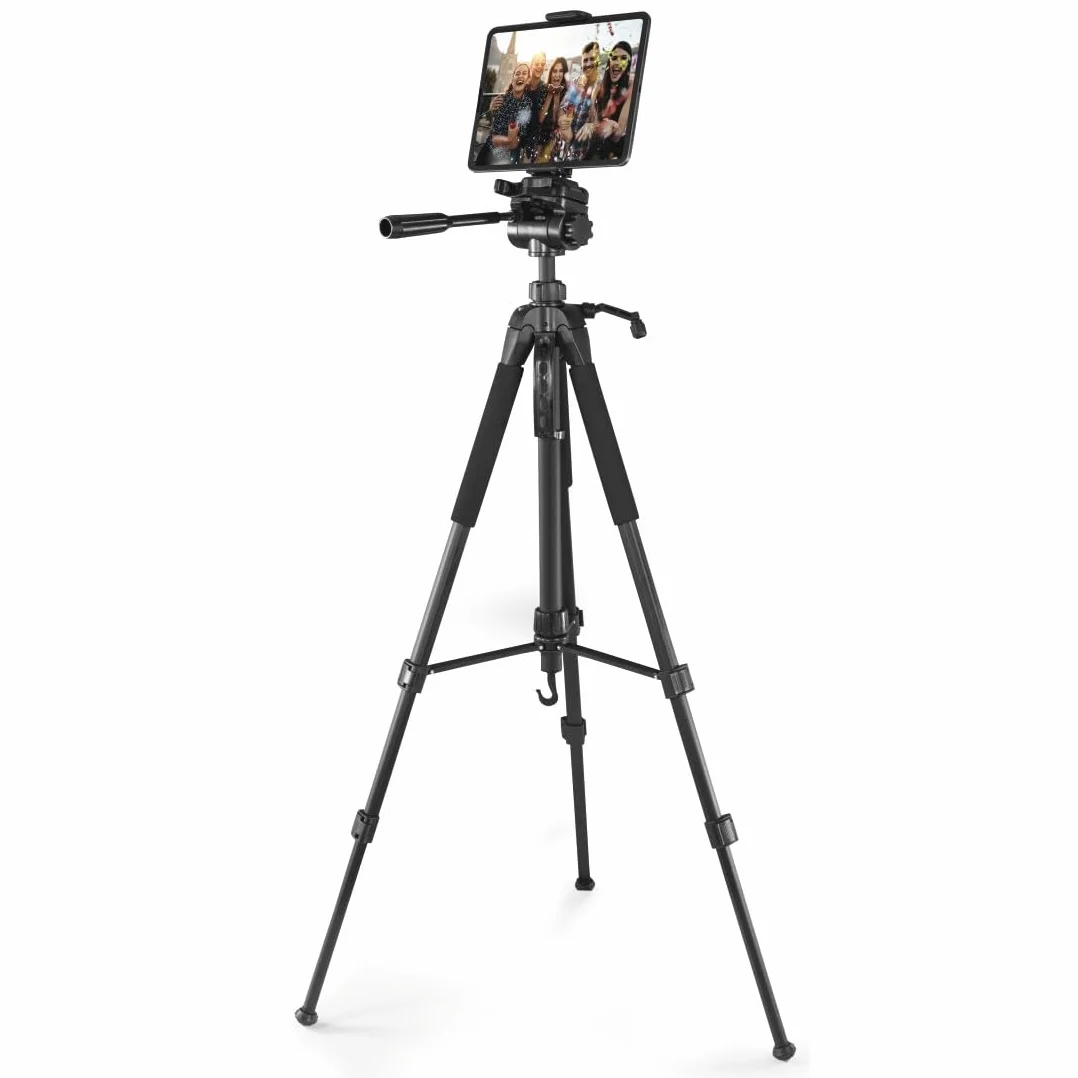 Hama Action 170 Statyw do aparatu 3D o wysokości 62-170 cm, statyw fotograficzny z uchwytem na telefon komórkowy i uchwytem na tablet, statyw z głowicą 3-kierunkową, statyw do lustrzanki z torbą