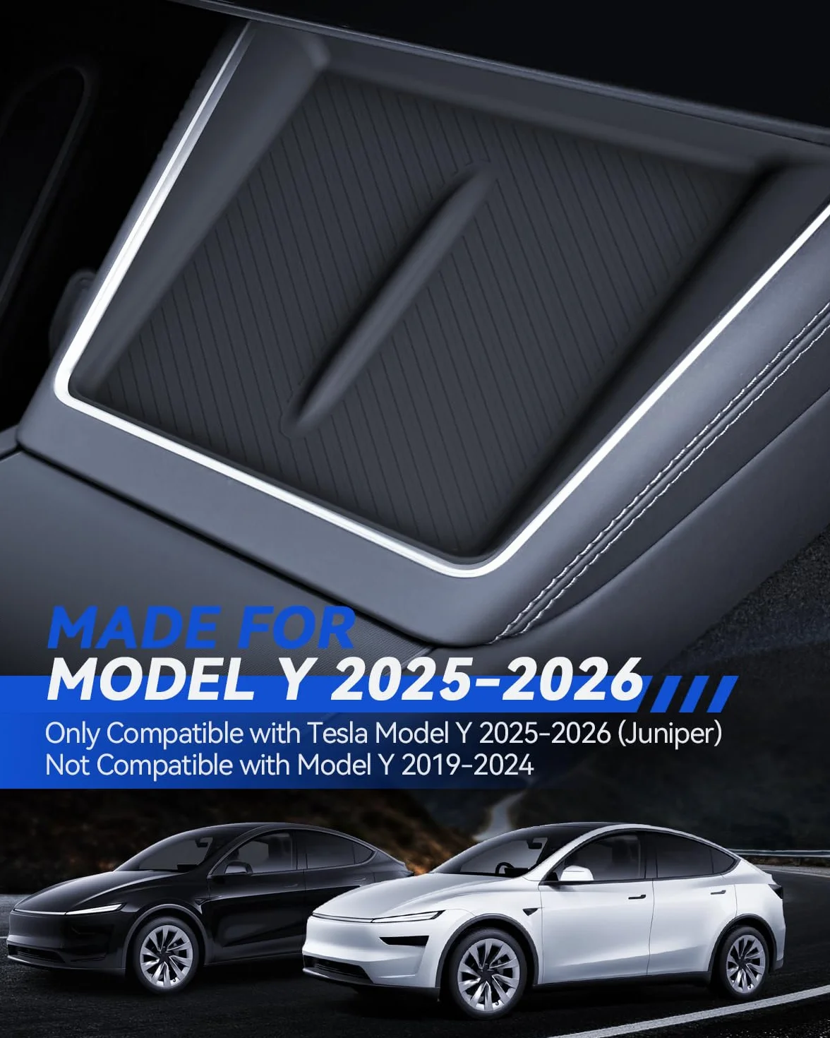 Tesla Y 2025-2026 bezprzewodowa mata ładująca do ładowania Tesla Y Juniper silikonowa antypoślizgowa wodoodporna akcesoria wewnętrzne (silikon)