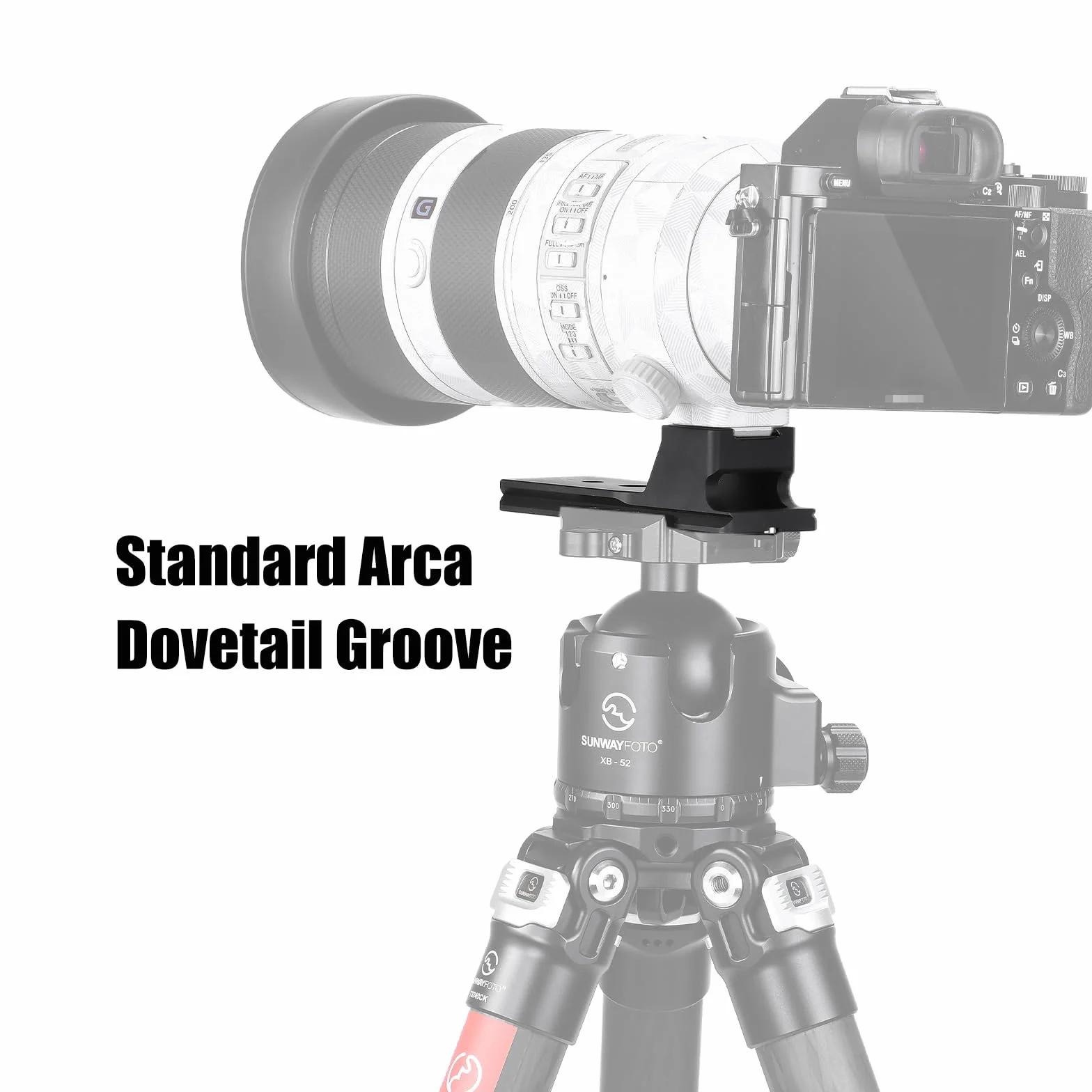 Sunwayfoto LF-S1 wymienna stopka kompatybilna z Sony FE 70-200 mm f/2.8 GM OSS obiektyw kompatybilny z Arca