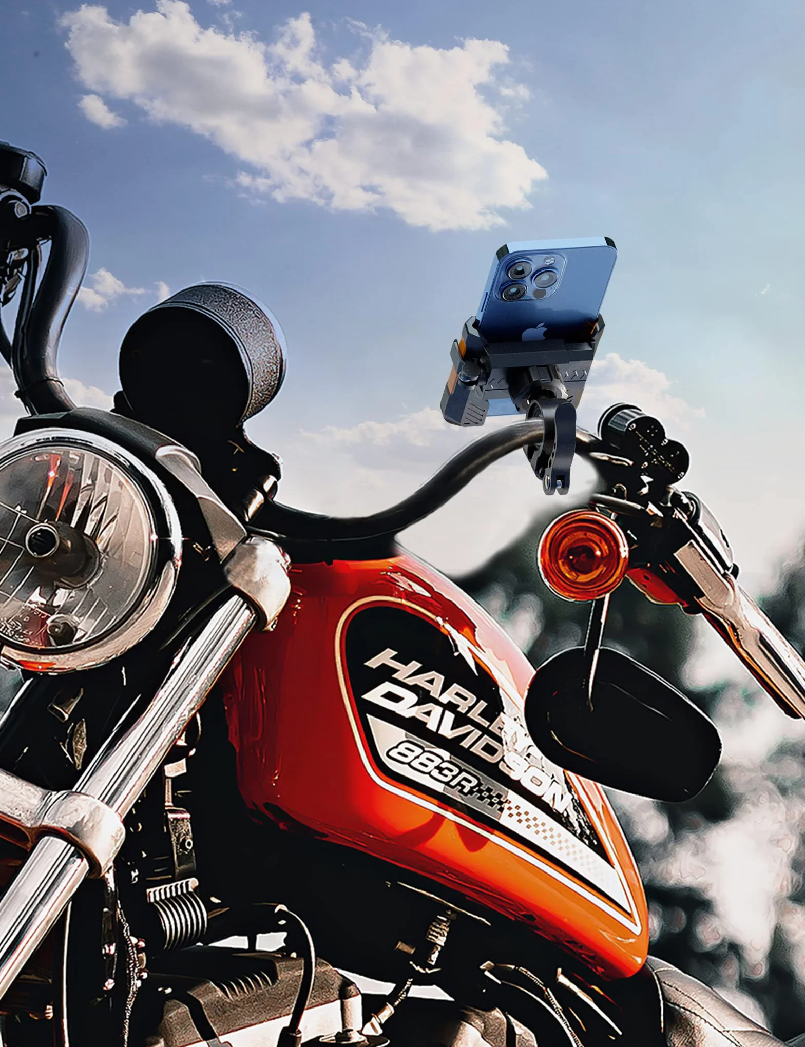 Grefay Uchwyt na Telefon Rowerowy (Szybki Demontaż 1S) uchwyt na Telefon Motocyklowy z 2 Portami z Obrotem 360 na Zewnątrz Uchwyt na Telefon na Kierownicę do Scooter do Smartfona 4.0-7.0