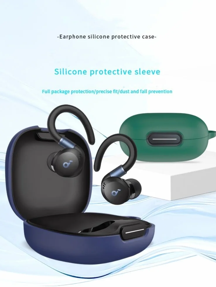 FTRONGRT Etui kompatybilne z Anker SoundCore Sport X20, odporne na zarysowania, odporne na wstrząsy, silikonowe etui kompatybilne ze słuchawkami Bluetooth Anker SoundCore Sport X20. Ciemnozielone