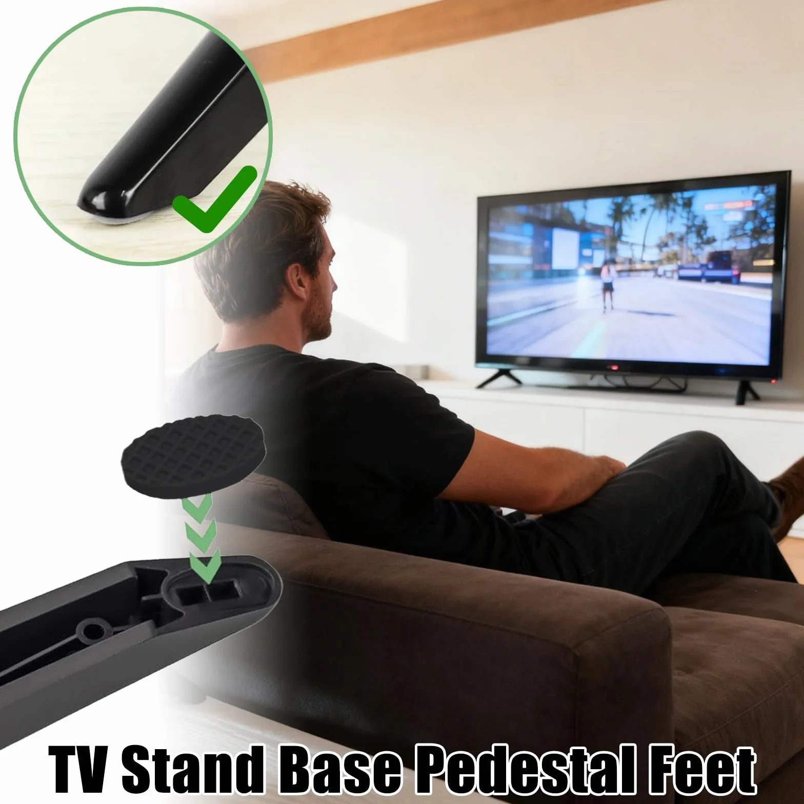2 sztuki podstawy podstawkowych nóżek do telewizora, uniwersalne nóżki do telewizora łatwe do zainstalowania, antypoślizgowe nóżki do telewizora, podstawka pod telewizor z śrubami