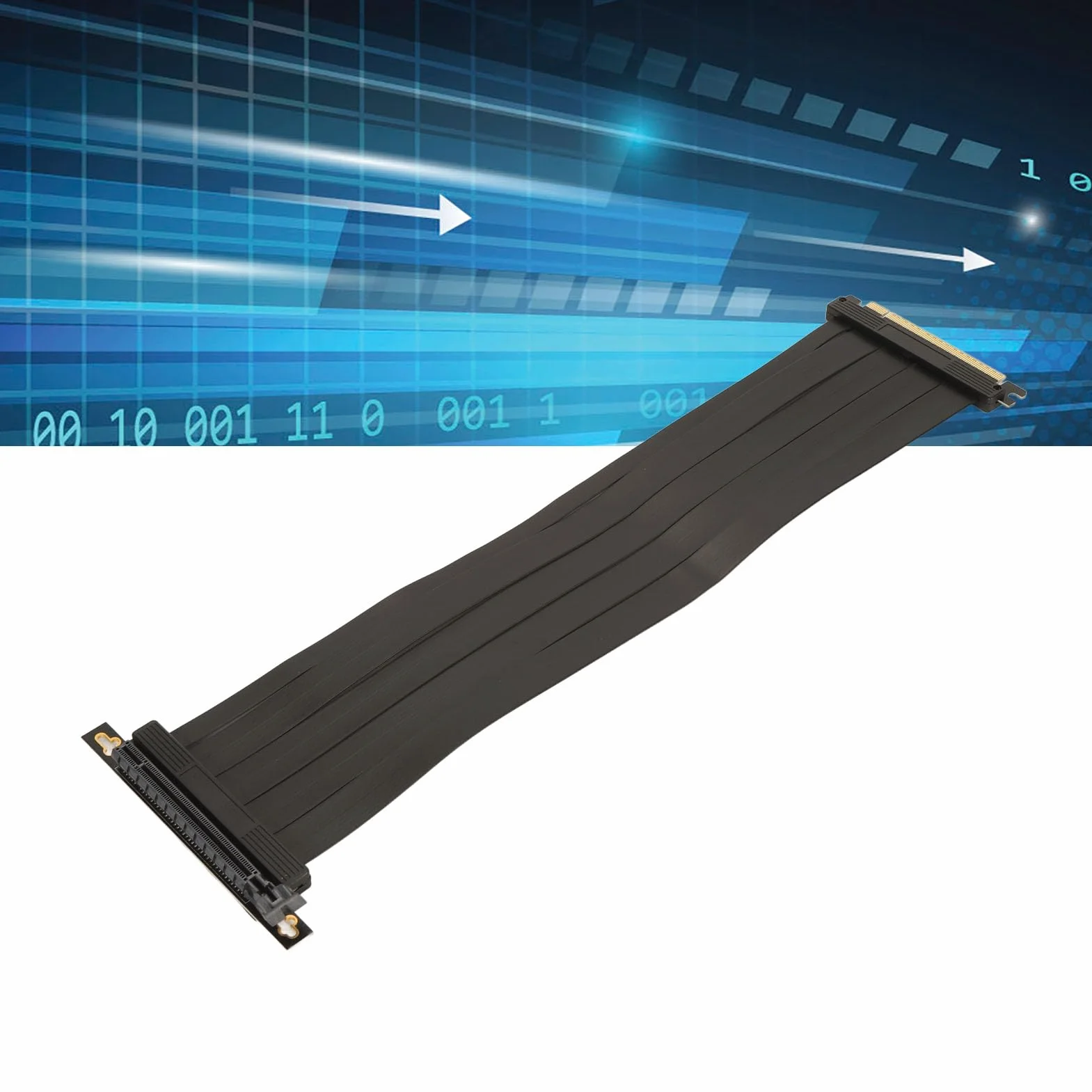 Kabel Pionowy PCIE 4.0 X16, 15,8-calowy, Elastyczny Przedłużacz GPU z funkcją przeciwzakłóceniową, sygnał Bezstratny, Złącze 90 Stopni, dla RTX4090 RX6950XT