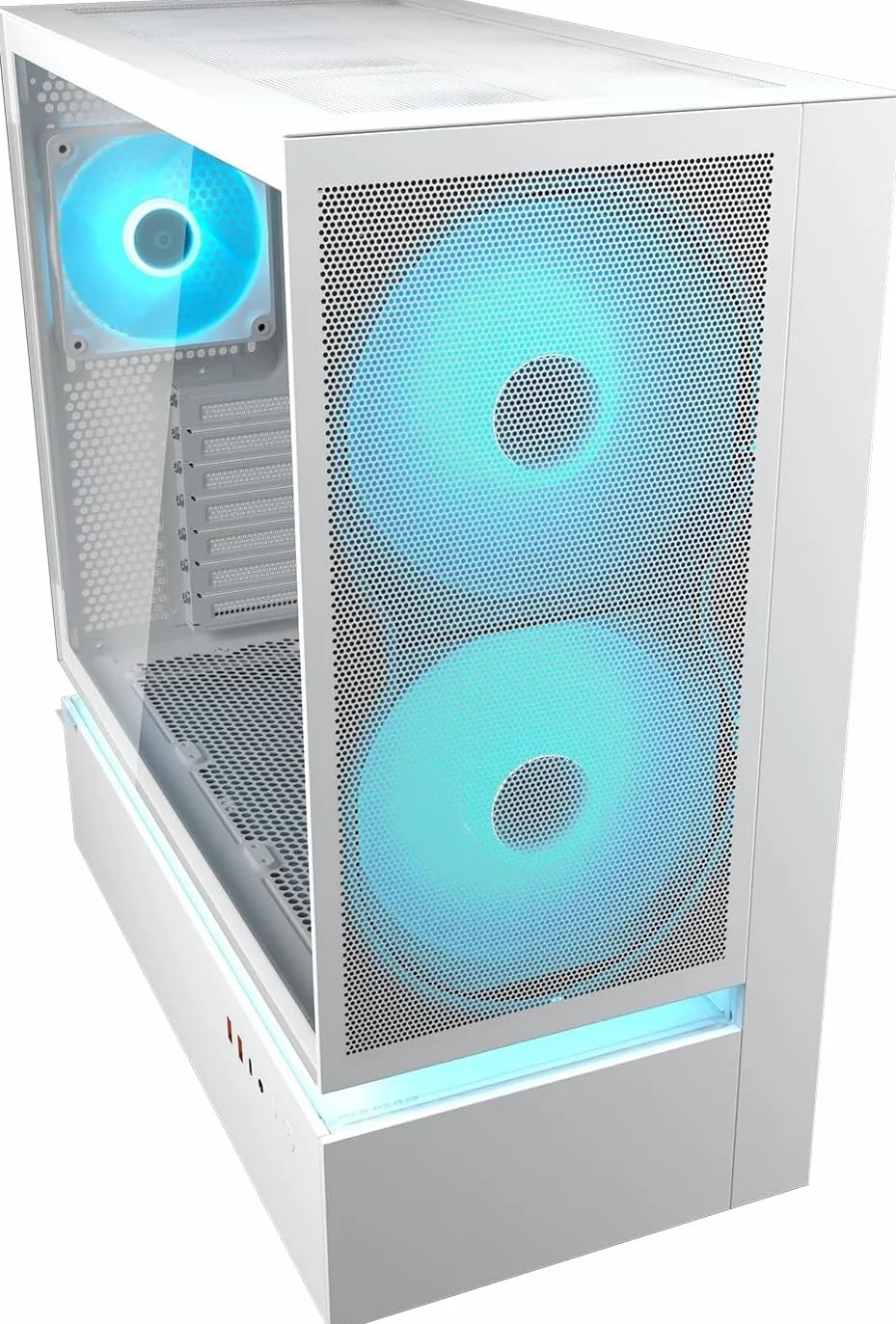 Cougar CFV235 - ARGB Gaming Mid‑Tower obudowa, ATX/CEB, 270° High‑Airflow, 4 wentylatory ARGB PWM, obsługa GPU do 430 mm, USB‑C (biały, CFV235 Mesh)