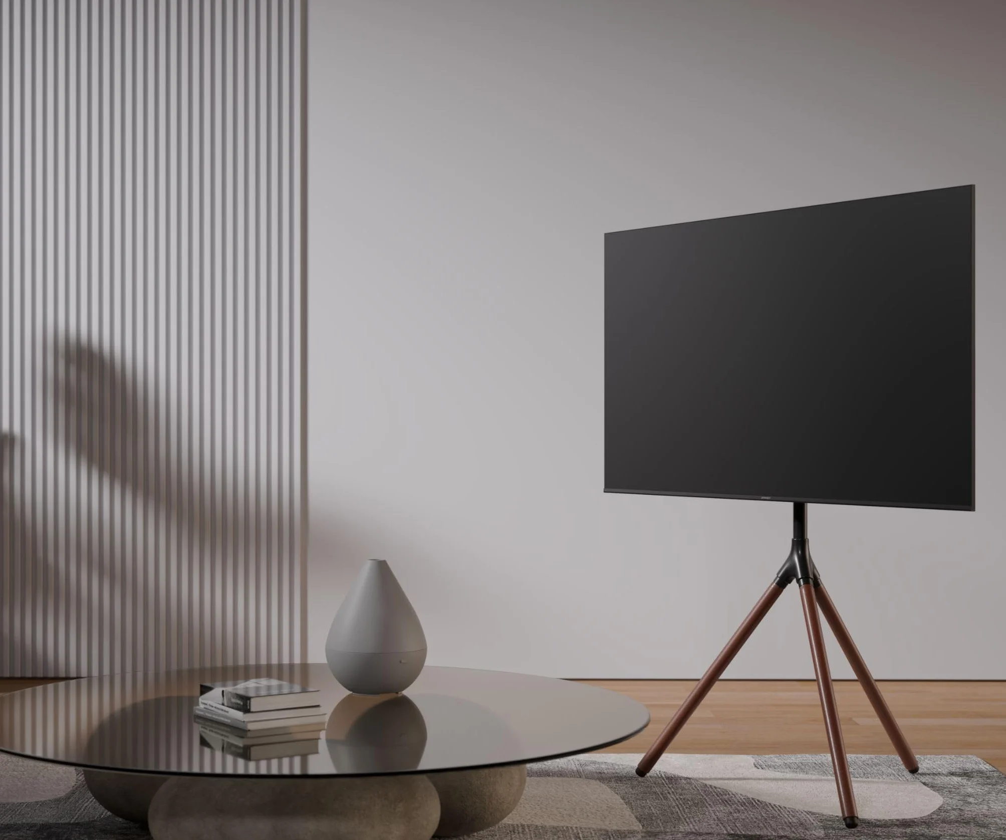 JapanNext JN-3265-TRIWOOD drewniana podstawka pod telewizor | do ekranów 32-65" | obciążenie 35 kg | regulacja wysokości i wychylność | JN-3265-TRIWOOD
