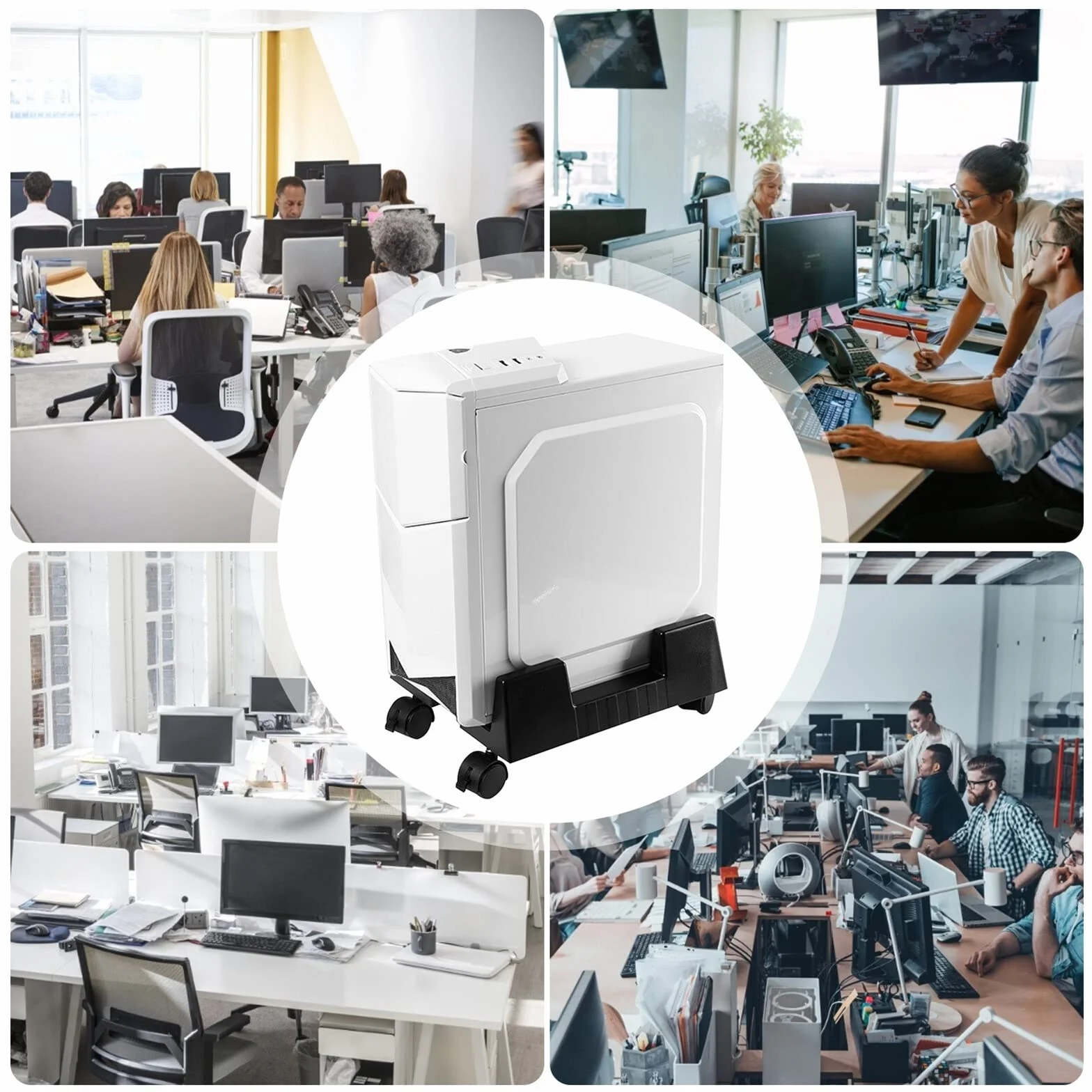 Stojak na PC do podłogi Uchwyt procesora Mobilny stojak podłogowy do komputera stacjonarnego, uniwersalny uchwyt do obudowy komputera PC Wózek Wspornik do komputera głównego z kółkami na kółkach Stoja