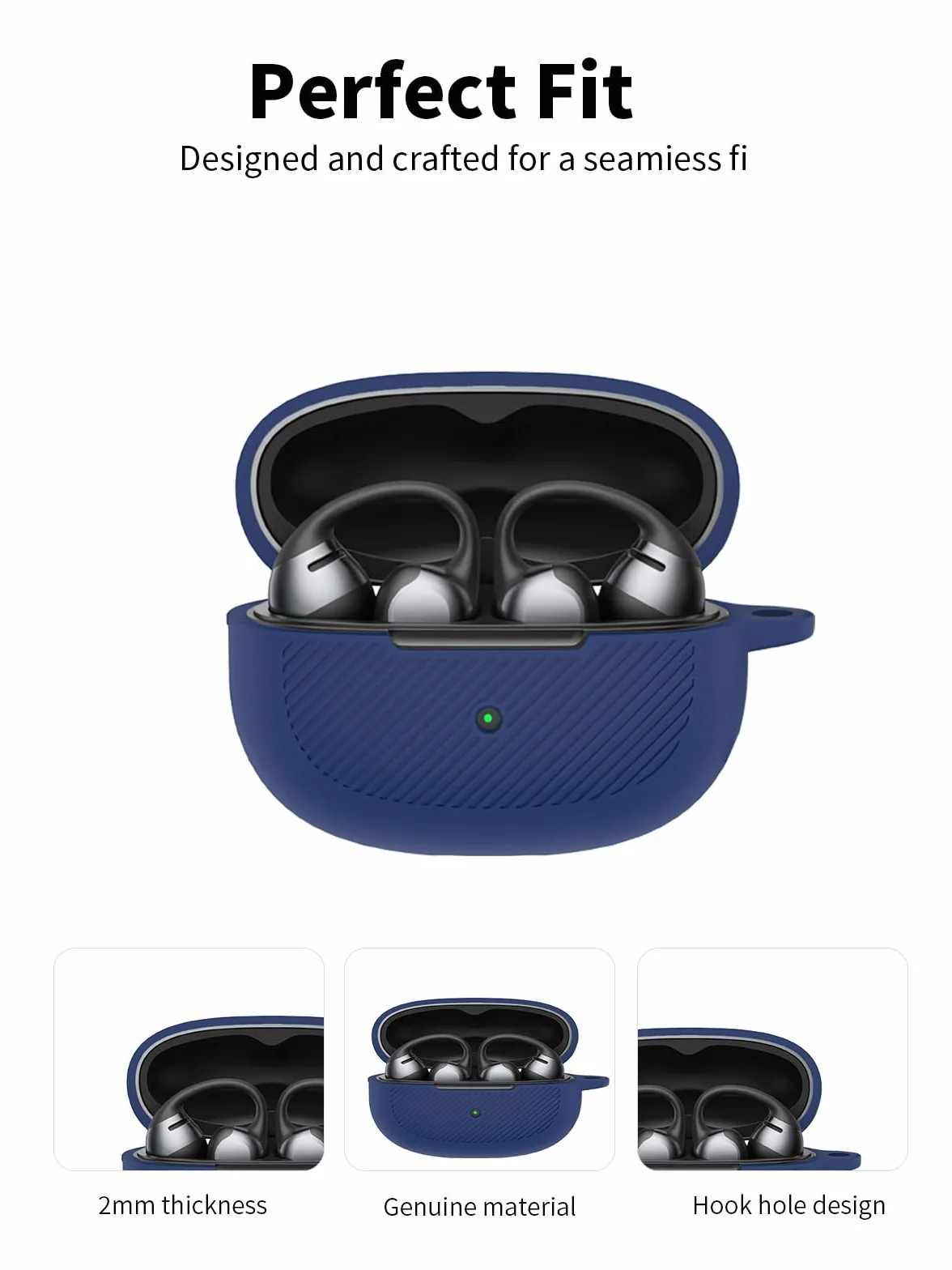 Silikonowe etui ochronne do słuchawek SHOKZ Open Dots One, toergy przyjazne dla środowiska etui na słuchawki douszne Bluetooth z precyzyjnym pozycjonowaniem otworów – odporne na uderzenia i