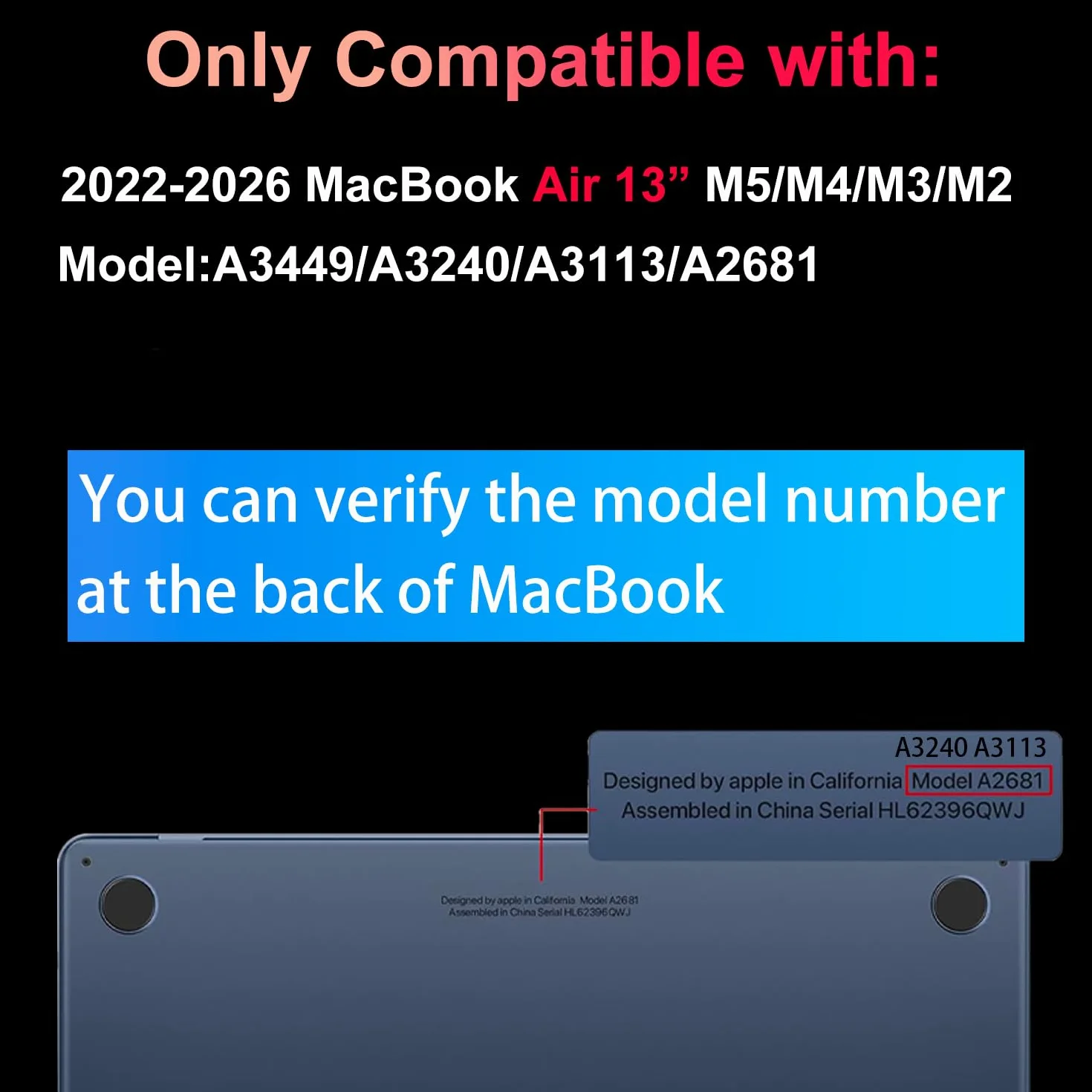 Teryeefi Etui do MacBook Air M2 M3 M4 13,6 2022 2023 2024 2025 A2681 A3113 A3240, przezroczysta twarda obudowa z osłoną klawiatury i adapterem USB 3.0 i osłoną ekranu, złoty kwiatowy motyl