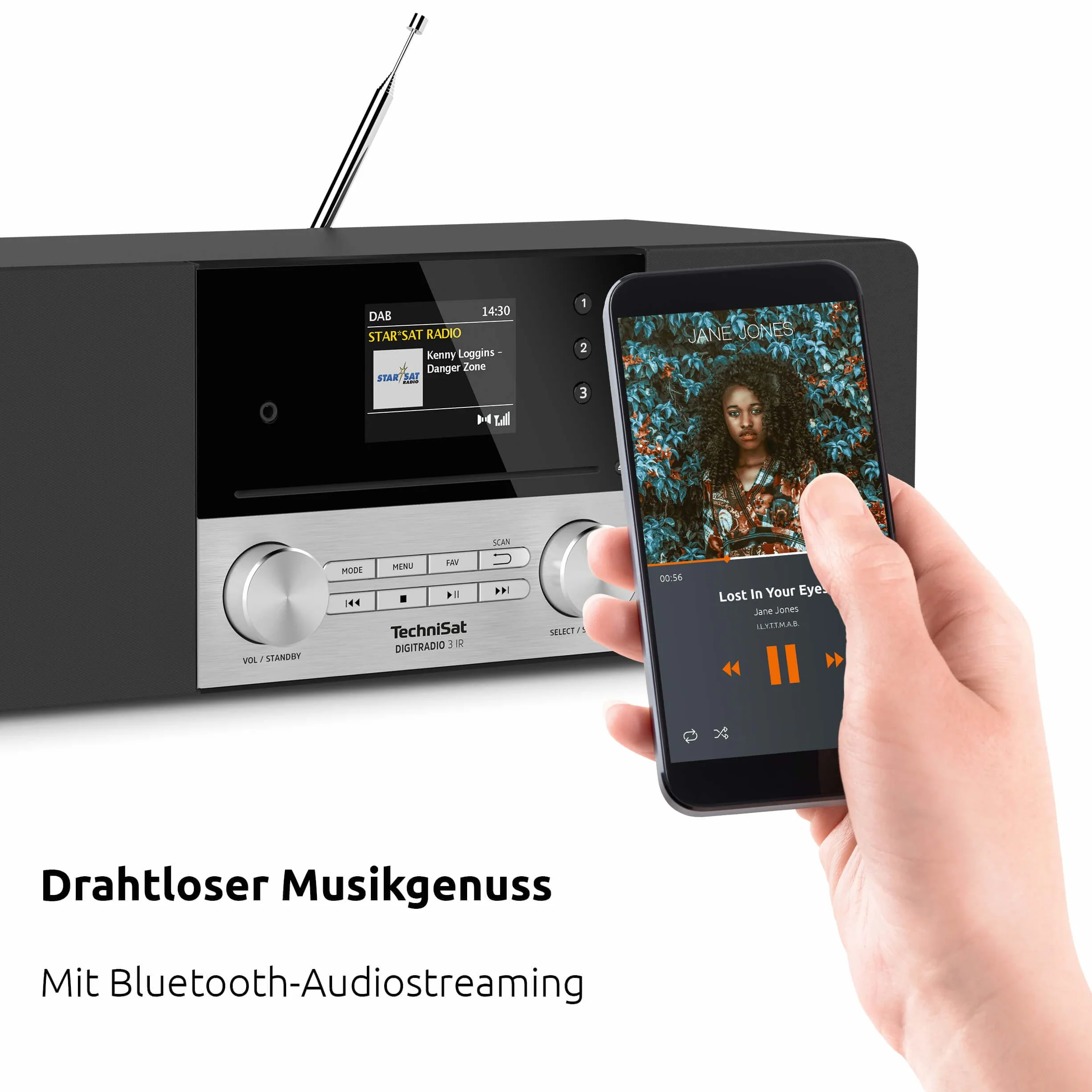TechniSat DigitRadio 3 IR przenośny cyfrowy czarny, srebrny