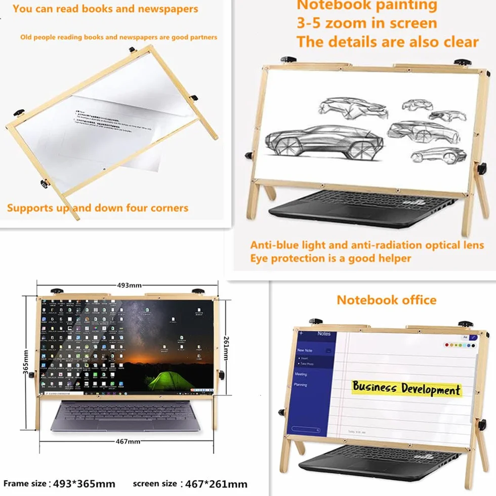 Okulary powiększające Lupa 22 Składana lupa do ekranu laptopa Wideo z gier, 3D Anti-Blue Light Ochraniacz ekranu komputera, lupa do ekranu laptopa interesting