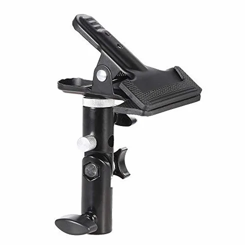 Andoer Metalowy zacisk odbłyśnik z 5/8" oświetlenie instalacja stojąca 1/4" na 3/8" śruba Swivel Mount adapter do foto-studyjnego reflektora i tła
