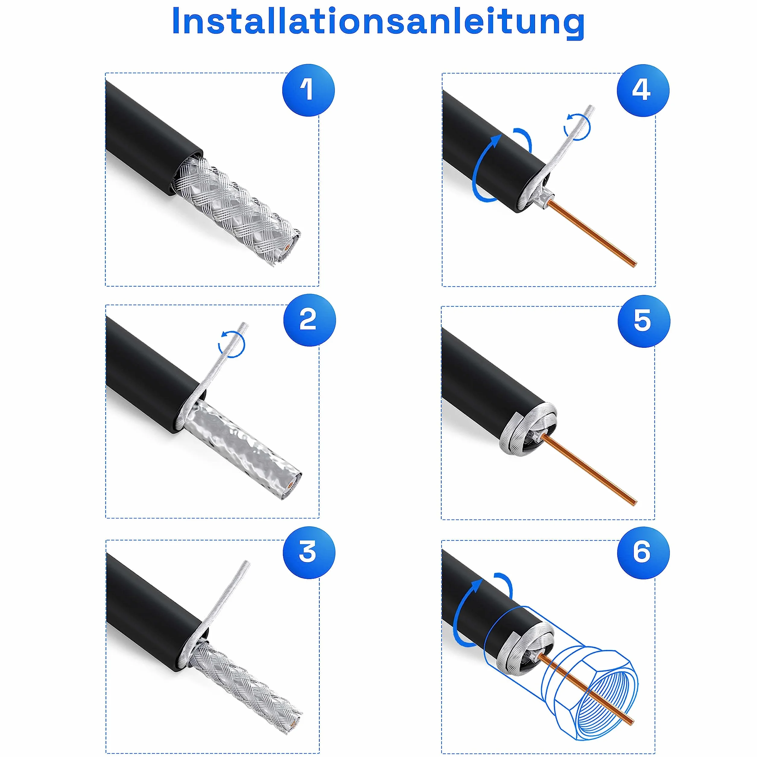 SAT Kabel koncentryczny 15 m HQ135 PRO do DVB-S/S2 C/C2 T/T2