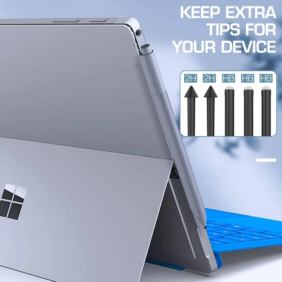 TiMOVO Surface Pen Tips (5 Pack, HB/HB/HB/2H/2H) Replacement Kit for Surface Pro 2017 (Model 1776) and Pro 4 - Black