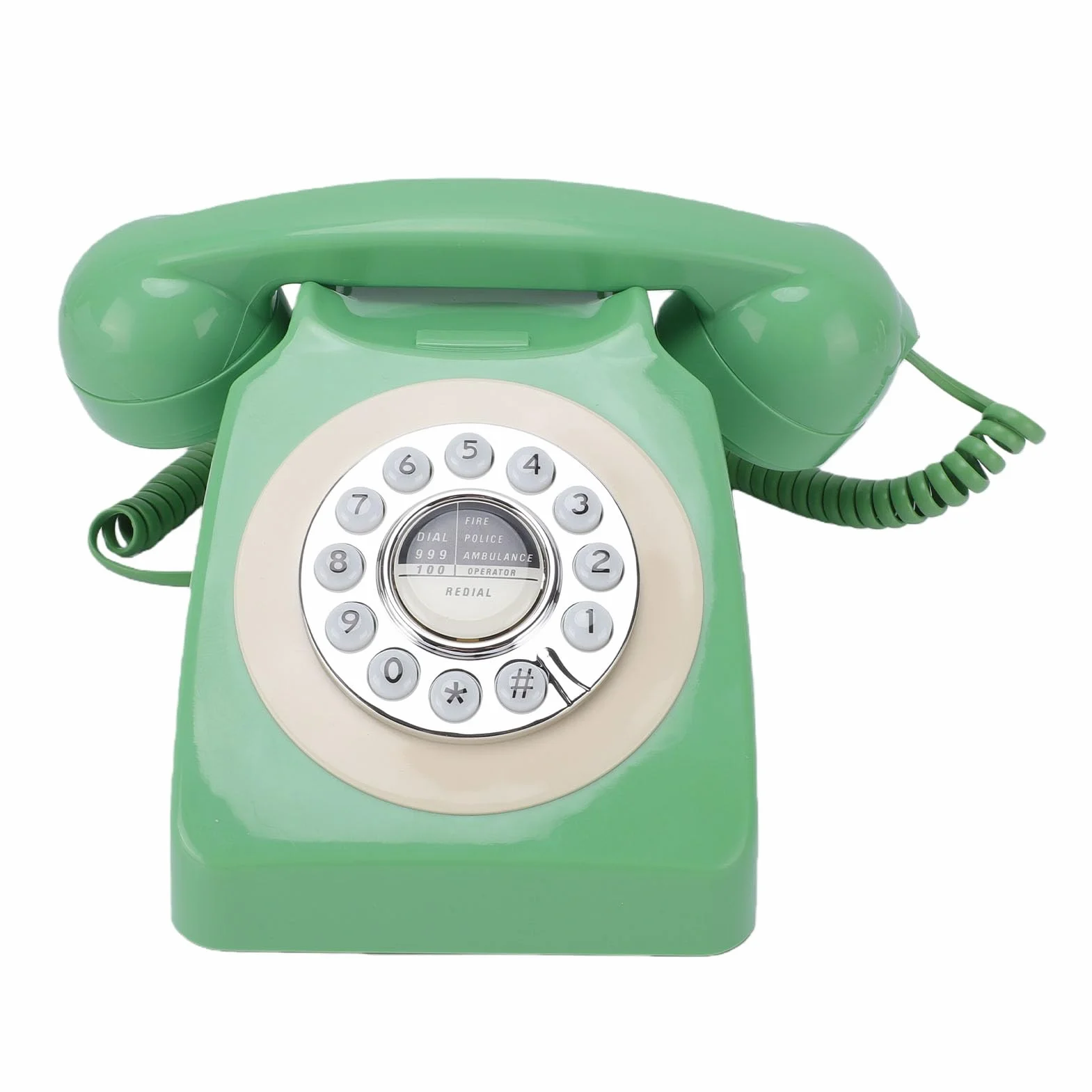 Tosuny Telefon Stacjonarny w Stylu Retro, Klasyczny Przewodowy Telefon Stacjonarny z możliwością Ponownego Wybierania, Przełączanie Impulsowe/tonowe, Nie Wymaga Baterii, do Domowego Biura
