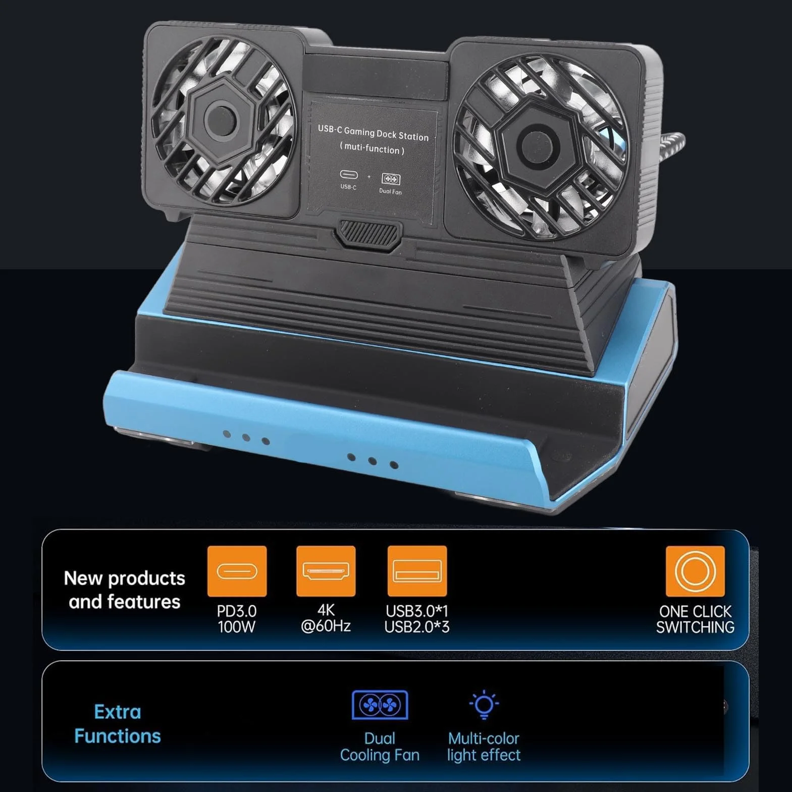 Bewinner Wszechstronna Stacja Dokująca 9 w 1 do Konsoli Steam z Szybkim Przesyłaniem Danych do Przenośnej Konsoli Gier, Port USB C PD