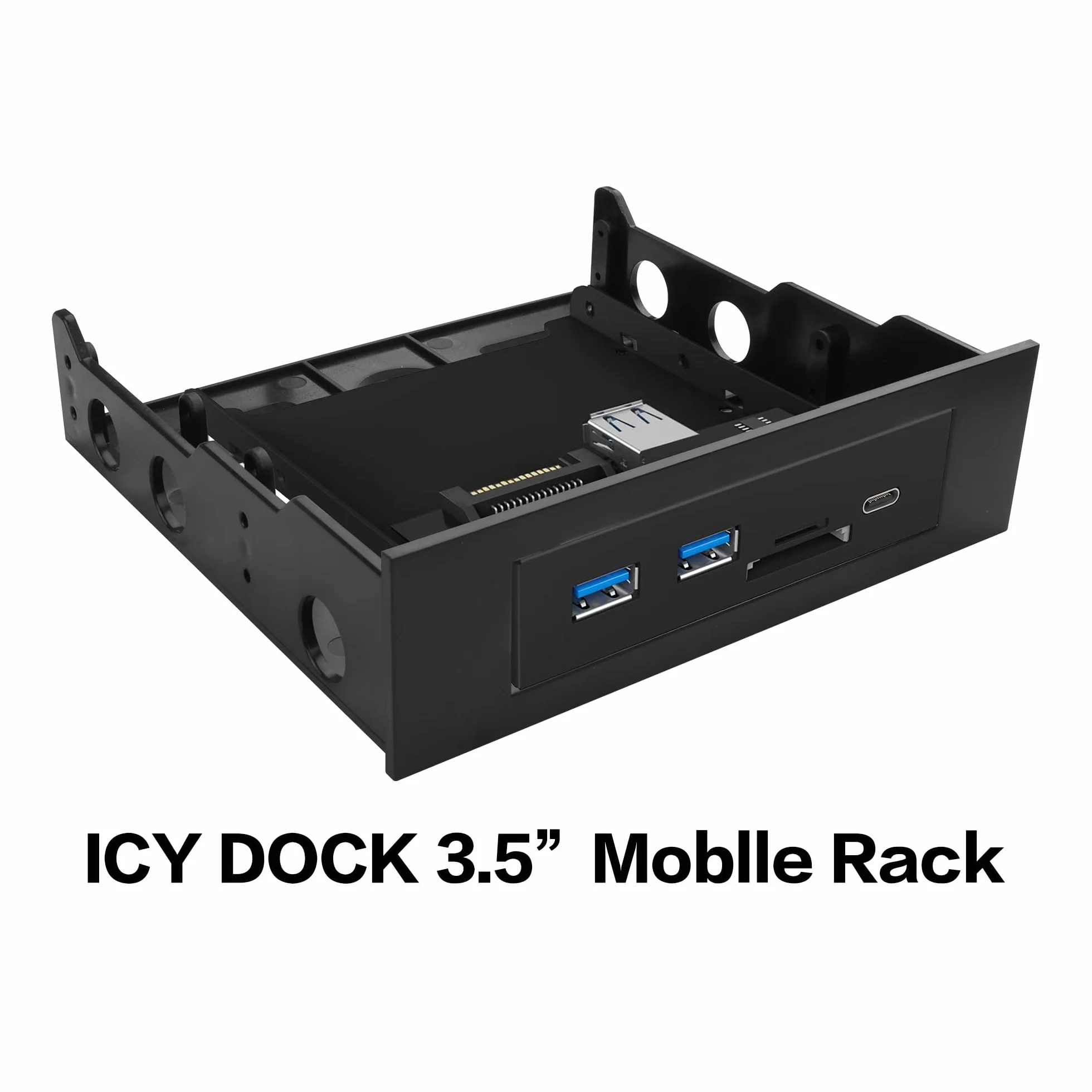 YAODHAOD Adapter do dysków twardych 3.5" na 5.25" kieszeń 2SZT., uchwyt dyskowy, czarny, do montażu HDD w komputerze stacjonarnym