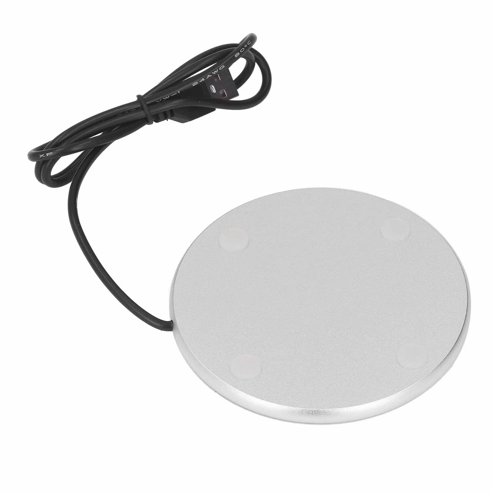 Podgrzewacz do filiżanek 55°C USB, inteligentna podstawka pod szklanki Ø 10,3 cm srebrny