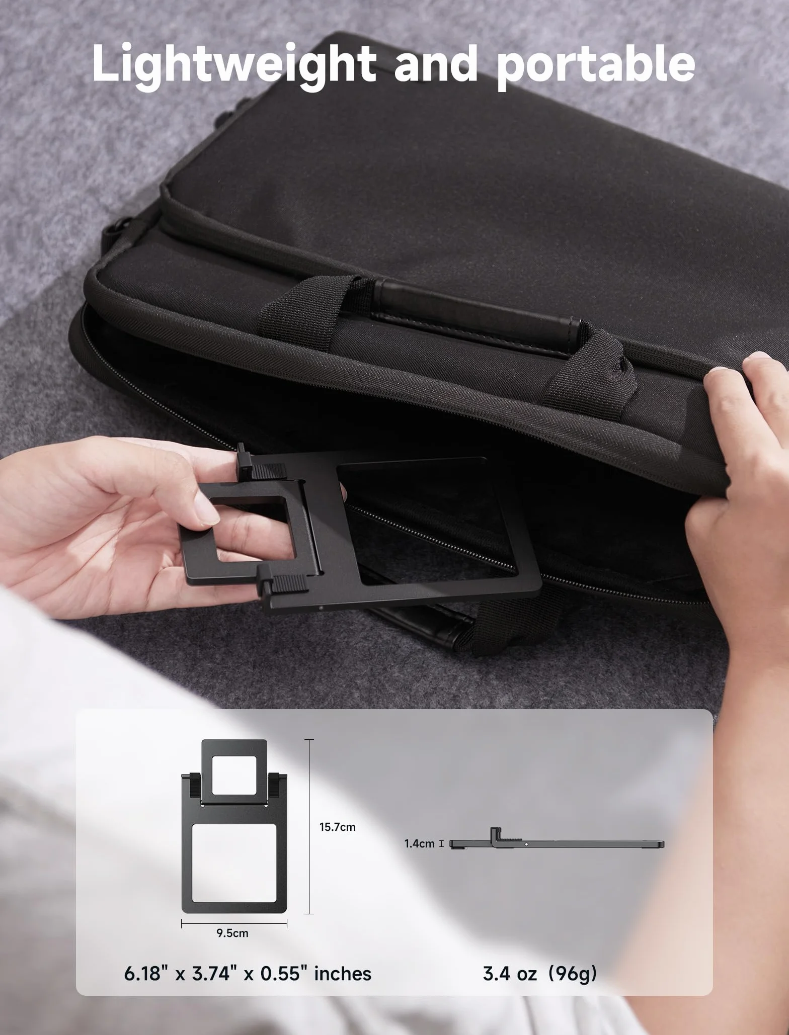 JSAUX FlipGo Przenośny stojak na ekran 13,5'' 15,6'' 16-calowy przenośny przedłużacz monitora - czarny