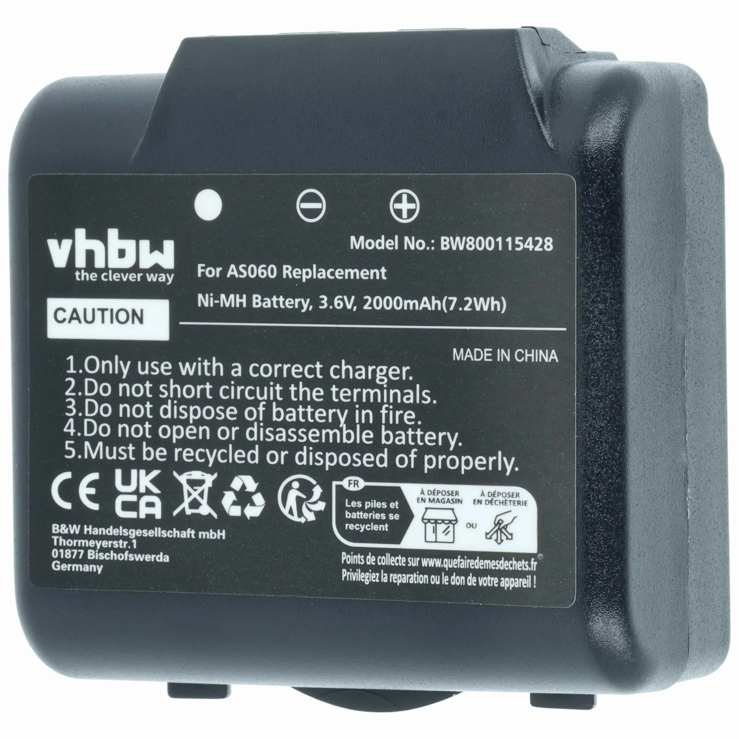 vhbw 5 x akumulator zamienny do IMET AS060, AS083 do przemysłowego pilota zdalnego sterowania radiowego (2000 mAh, 3,6 V, NiMH) - czarny
