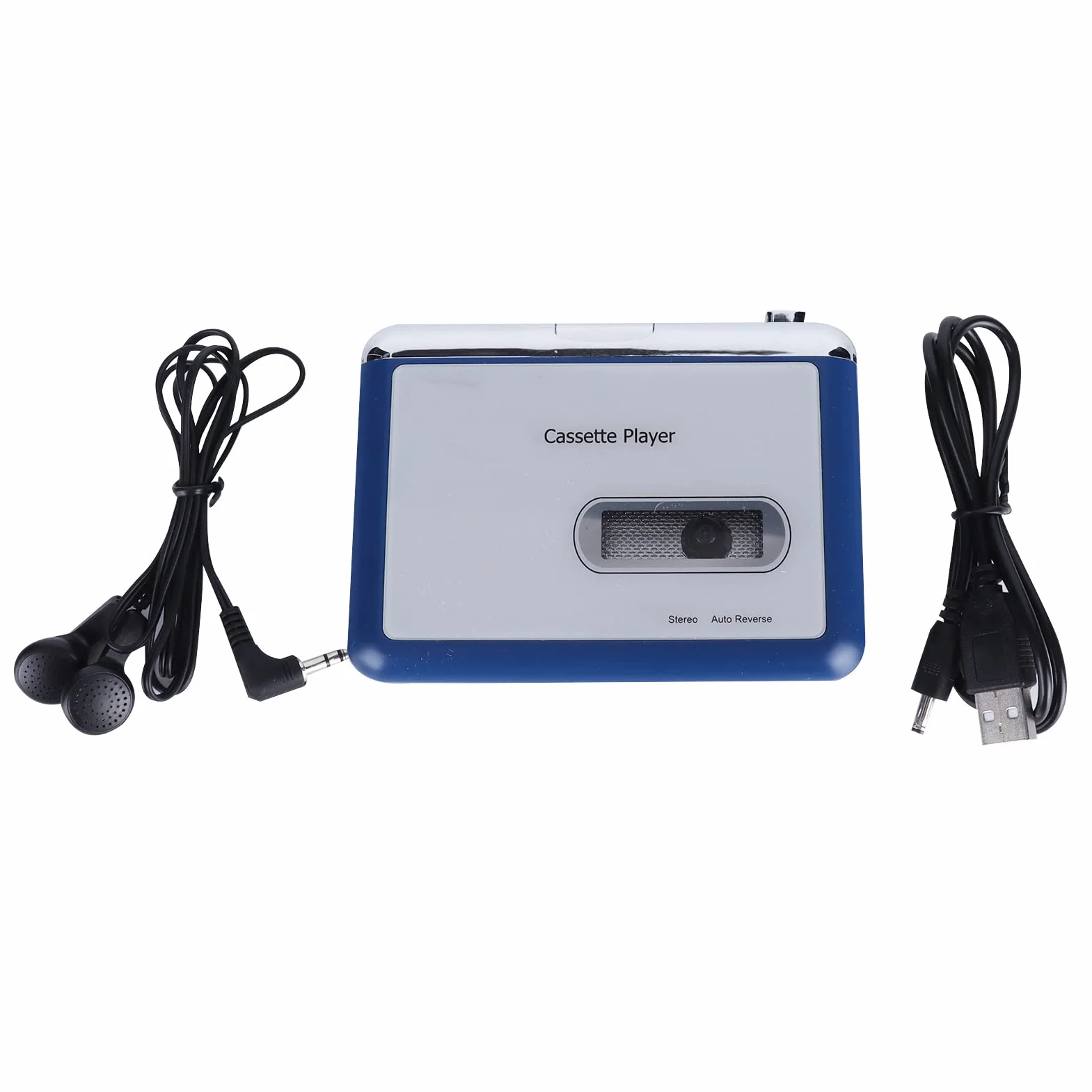 Odtwarzacz Kasetowy Bluetooth, Bezprzewodowy, Automatyczny Odtwarzacz Taśm Zwrotnych Wyjście Bluetooth do Głośnika Słuchawkowego Odtwarzacz Taśmowy Walkmen z Gniazdem 3,5 Mm
