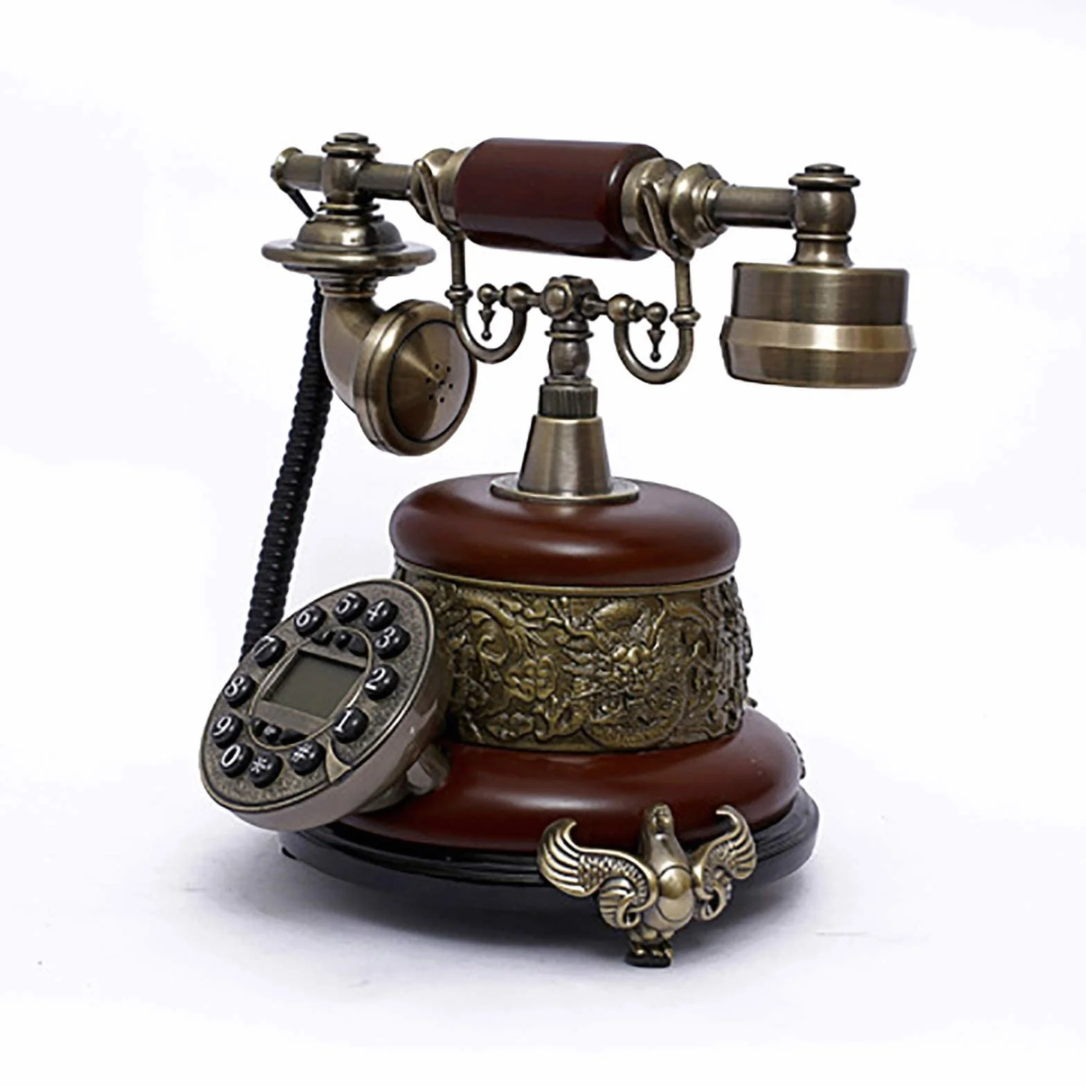 Retro Vintage Telefon Willa w stylu europejskim Antyczny telefon Moda stacjonarny Przycisk wybierania numeru Dekoracja