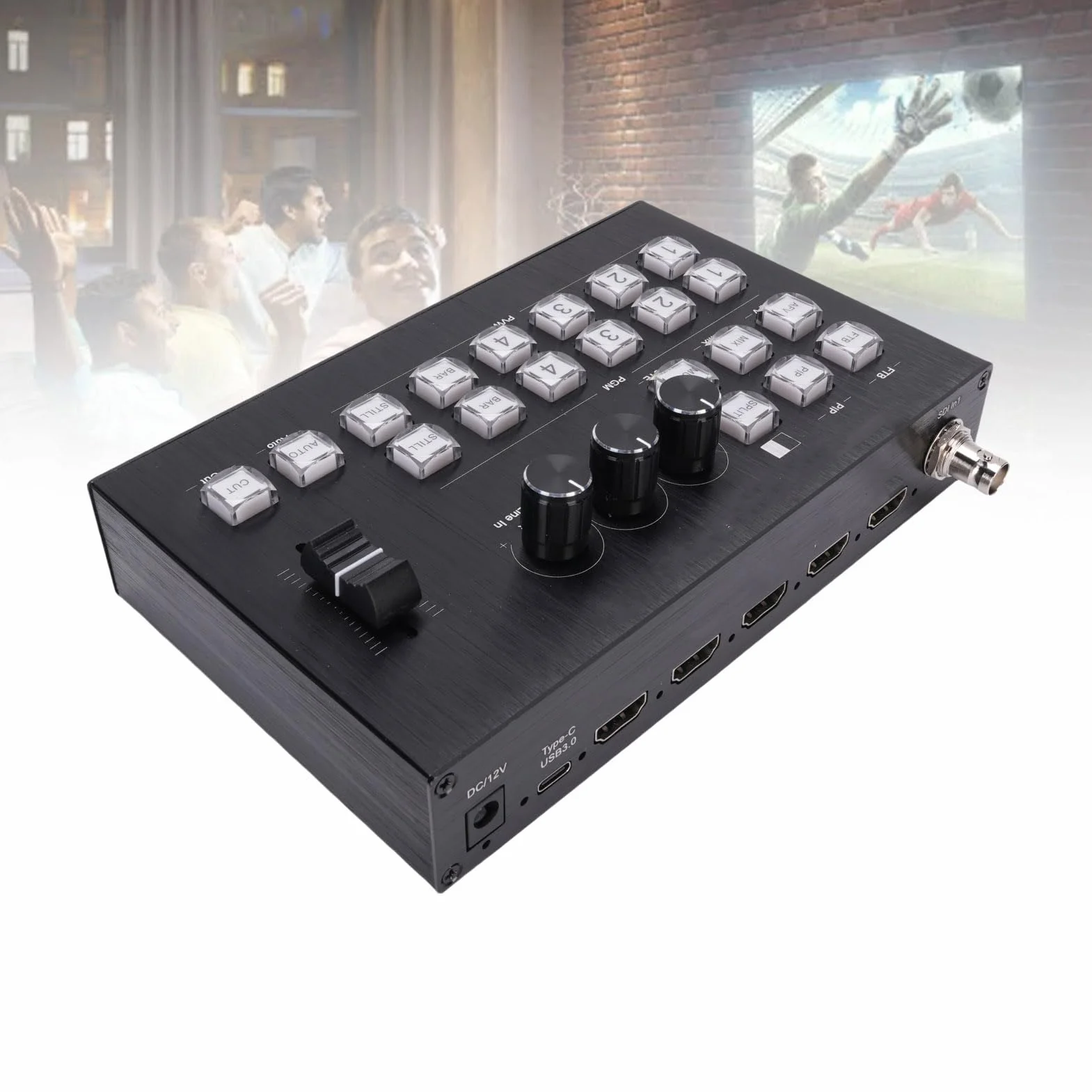 Miksera Wideo SDI HD Multimedia Live Streaming Video Switcher z 1-kierunkowym Wejściem SDI 3 Wejścia Multimedialne HD 2 Wyjścia Typ C USB3.0 (wtyczka UE)