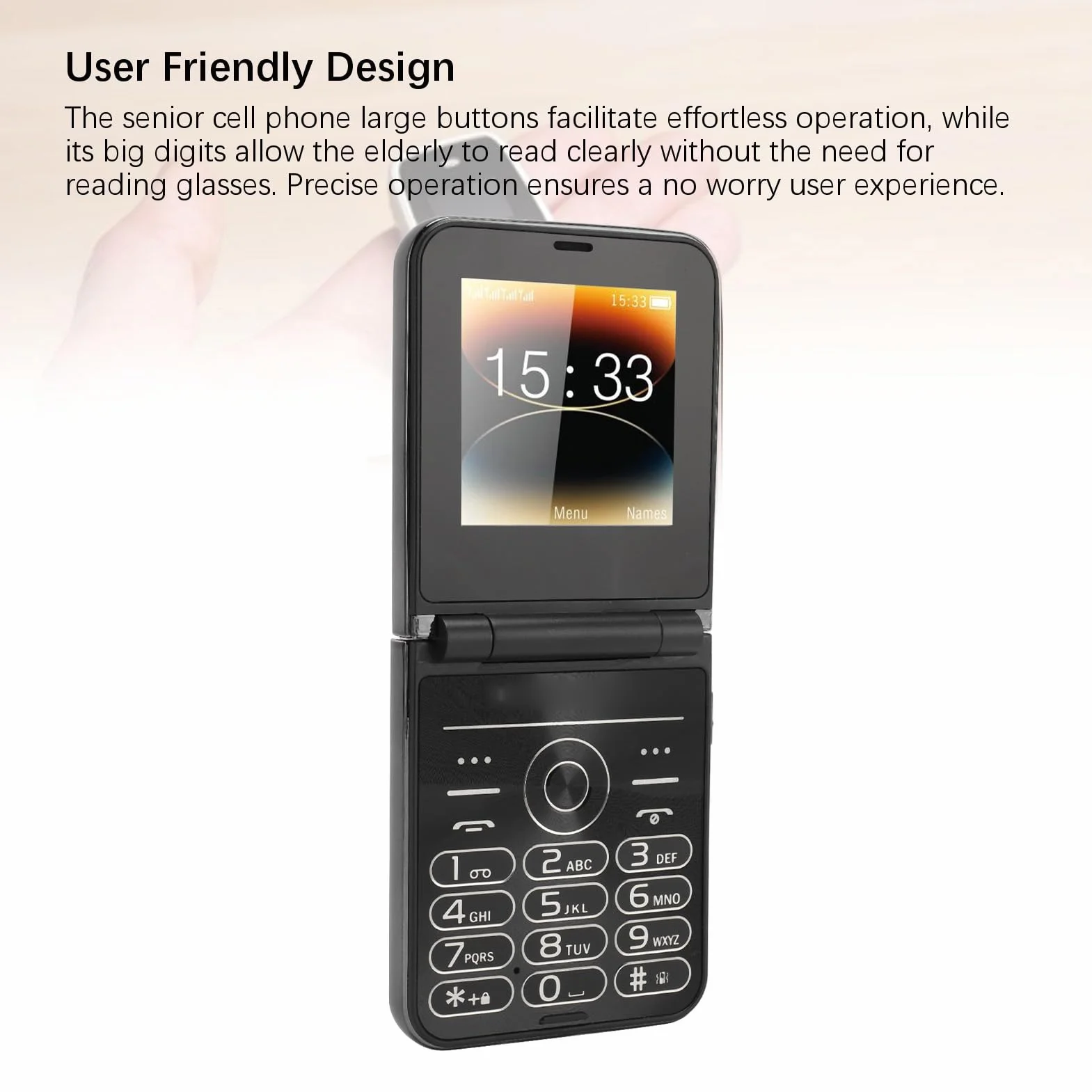 Dpofirs 2G telefon komórkowy z dużymi przyciskami dla osób starszych, ekran 2,6 cala, bateria 1400 mAh, 4 karty SIM, latarka LED, aparat