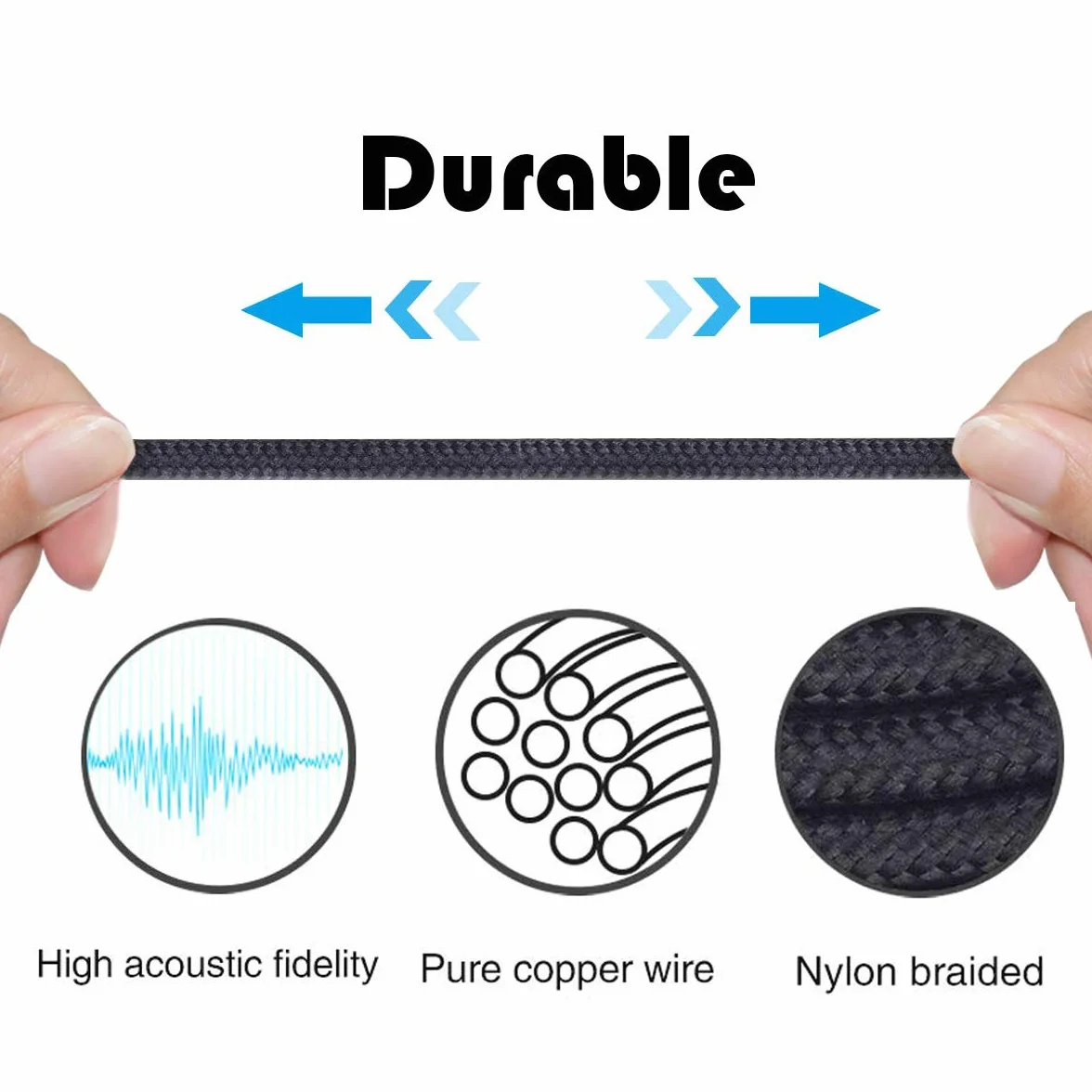 ABLET Kabel audio USB C, kompatybilny ze słuchawkami Sennheiser HD598, HD598SE, HD560s, HD598Cs HD599, zdalny mikrofon głośności, kompatybilny z telefonem Oneplus z systemem Android