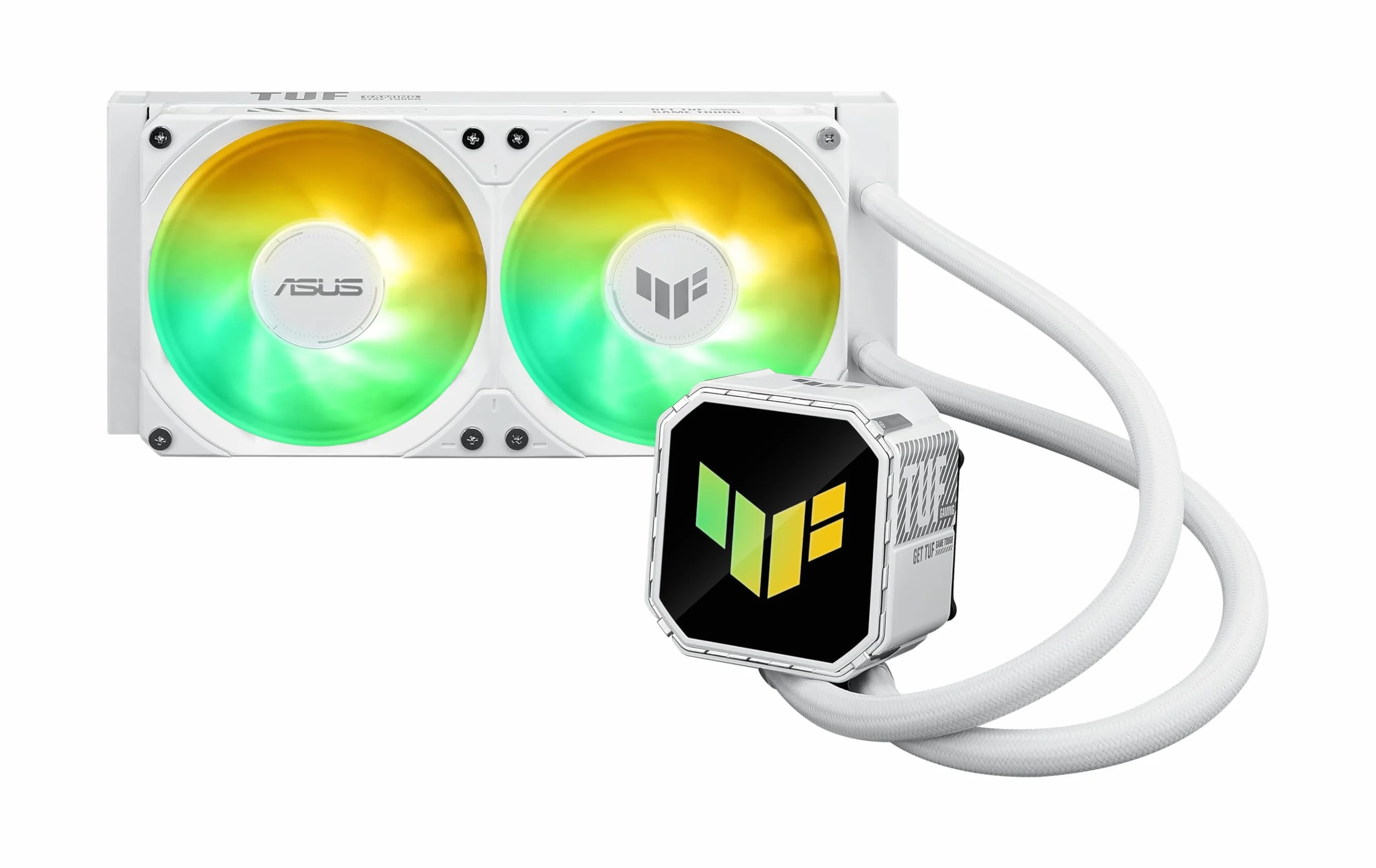 ASUS TUF Gaming LC III 240 ARGB White All-in-One płynny procesor chłodzący wodą (dwa fabrycznie zainstalowane wentylatory, węże Aura ARGB, węże 400 mm, do Intel LGA 1851, 1700, 1200 i AMD AM5 i AM4