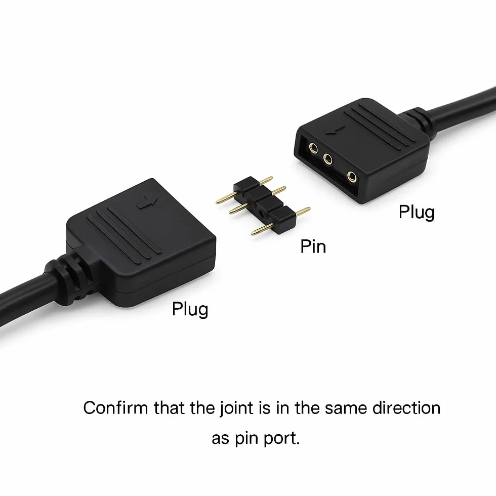 Gebildet Kabel Przedłużający ARGB 100cm, 5V, 3-pinowy, Adresowalny Rozdzielacz RGB, Kabel Synchronizacyjny do Przedłużenie Wentylatorów ARGB w Komputerach PC lub Serii LED