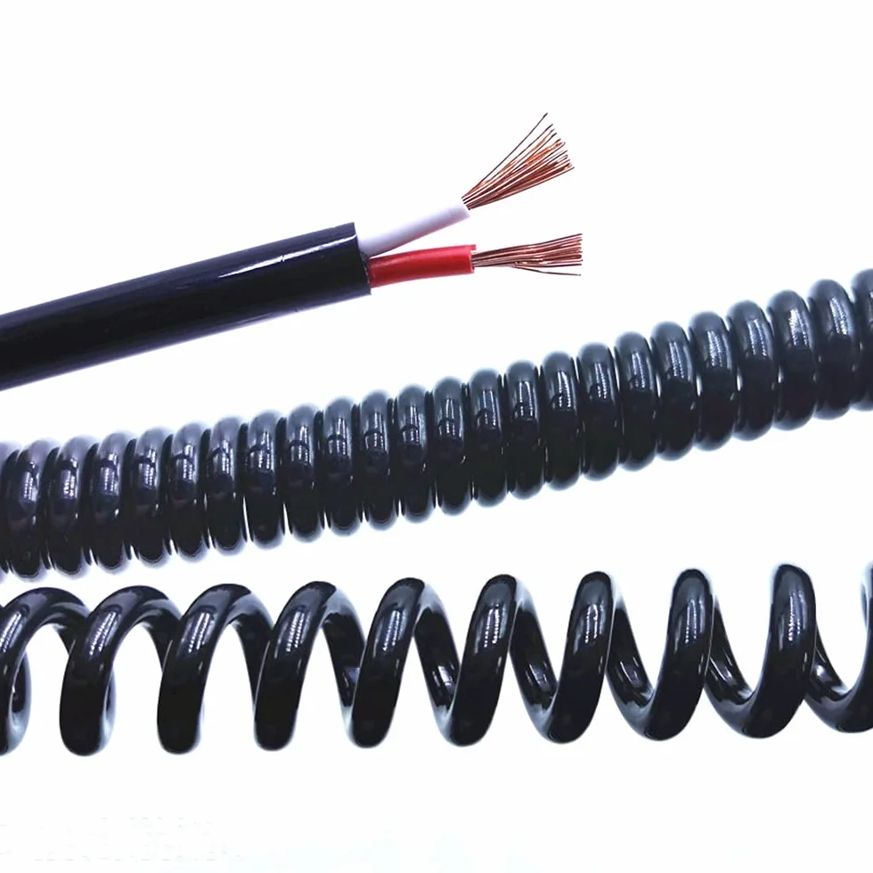 Kabel sprężynowy, 4-żyłowy sprężynowy teleskopowy rozciągliwy przewód przedłużający spiralny kabel 24AWG0,2 mm /20AWG0,5 mm /17AWG1,0 mm /14AWG2,0 mm(2.5 Meters,20AWG0.5MM)