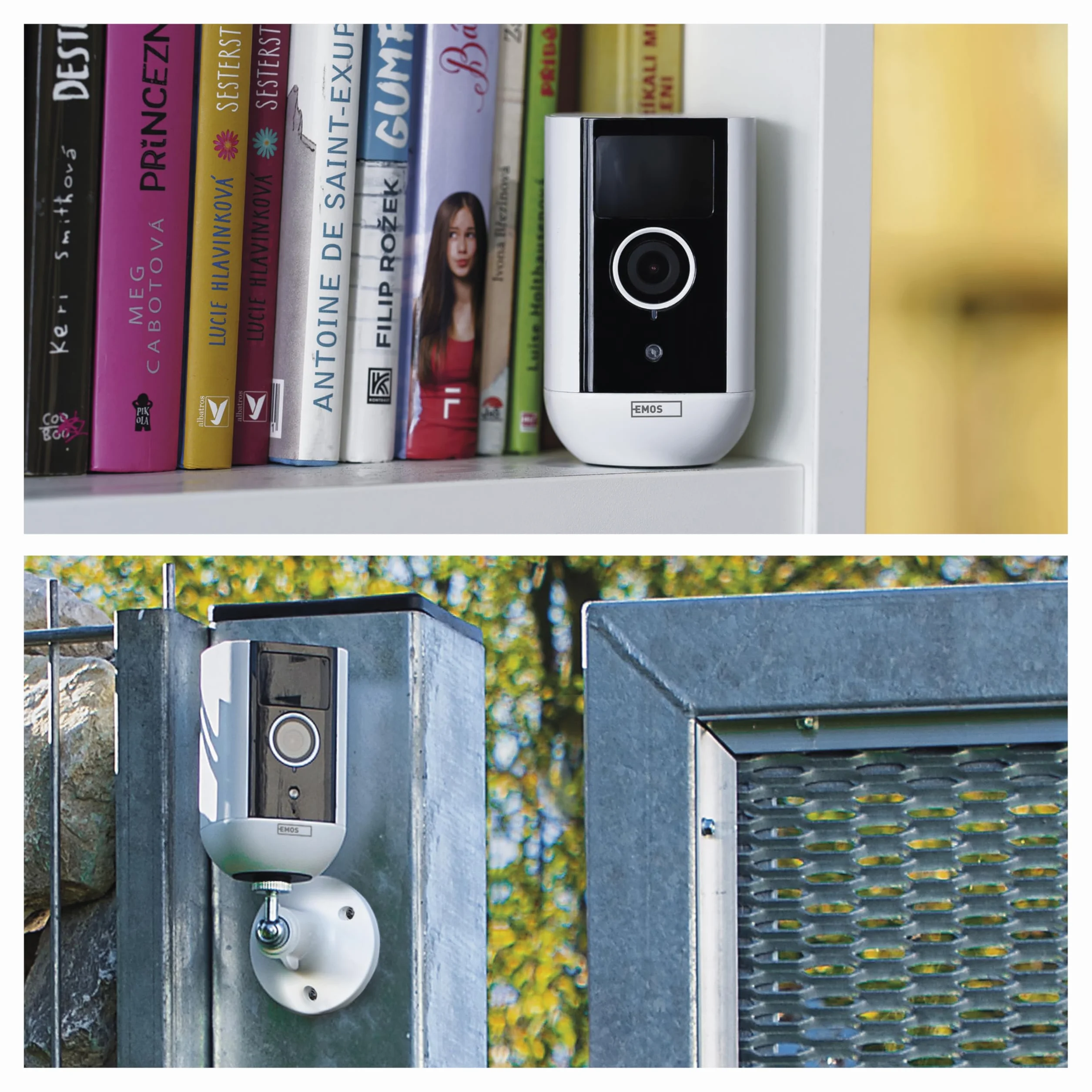 EMOS GoSmart kamera do monitoringu wewnątrz i na zewnątrz, 5 MP, uniwersalna kamera WLAN IP z aplikacją, wykrywanie ruchu, widoczność w nocy, akumulator, kompatybilna z Google Assistant i Alexa -