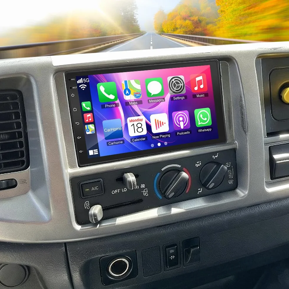 2+32G Android 15 radio samochodowe do Hino 338 2005-2022 z Carplay Android Auto | 7-calowy ekran dotykowy Auto Stereo Display Player Radio GPS Navigation Head Unit z SWC FM RDS MirrorLink Split Screen